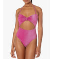 BCBG Knot Front Cut Out On-Piece Swimsuit w/Tummy Control in Berry Size M NWT