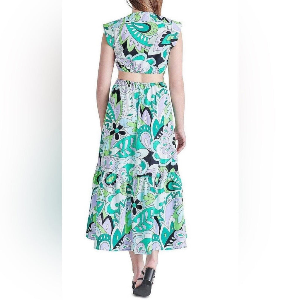 Steve Madden Amanda Cutout Midi Dress, Multi Size XL New w/Tag in Packaging