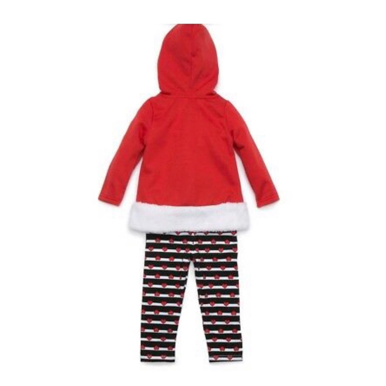 Nannette Kids 2-pc Red Panda Bear Faux Fur Matching Hoodie & Pants, 6-9Mos NWT