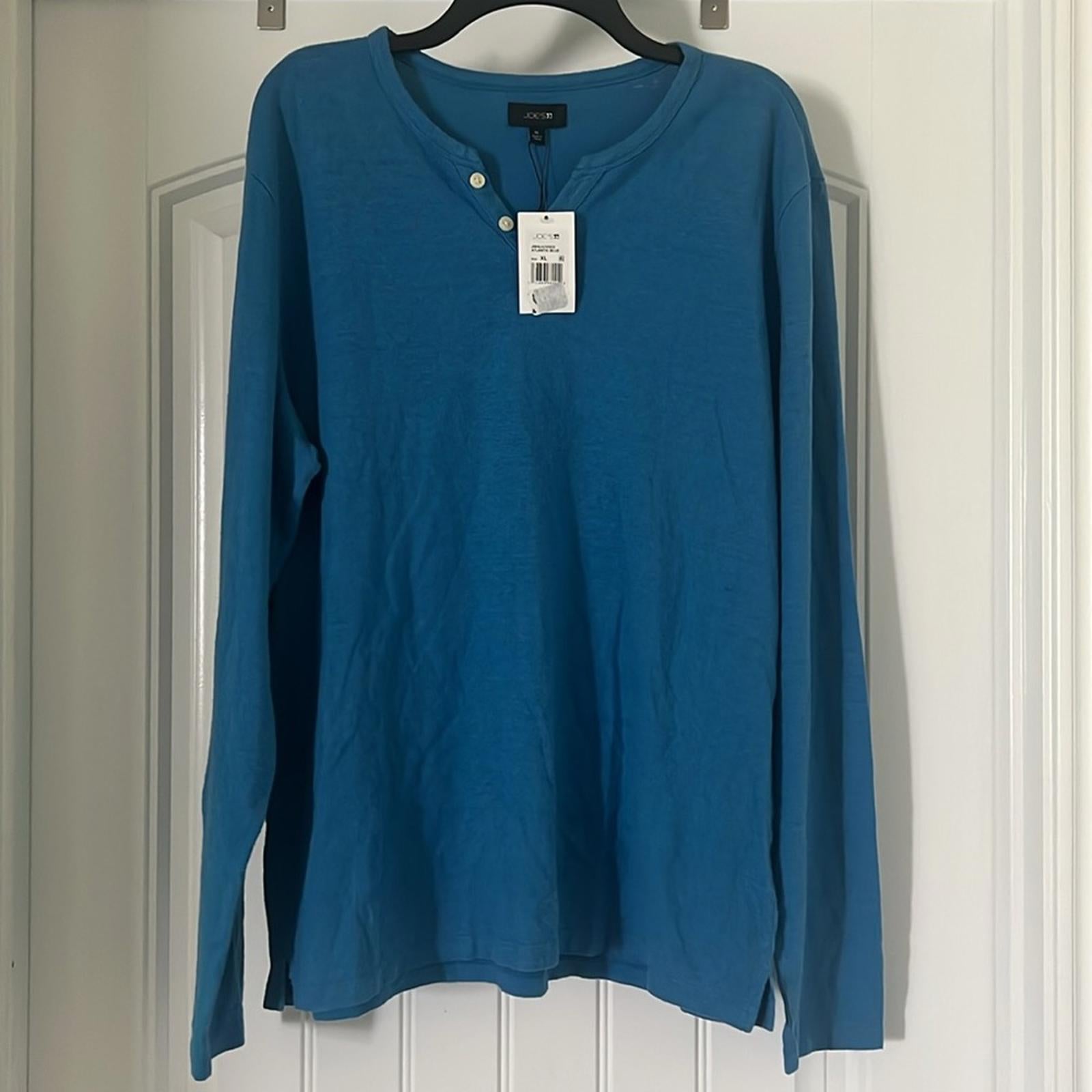 Joe's Jeans Men’s Wintz Henley Shirt in Atlantic Blue, Size XL