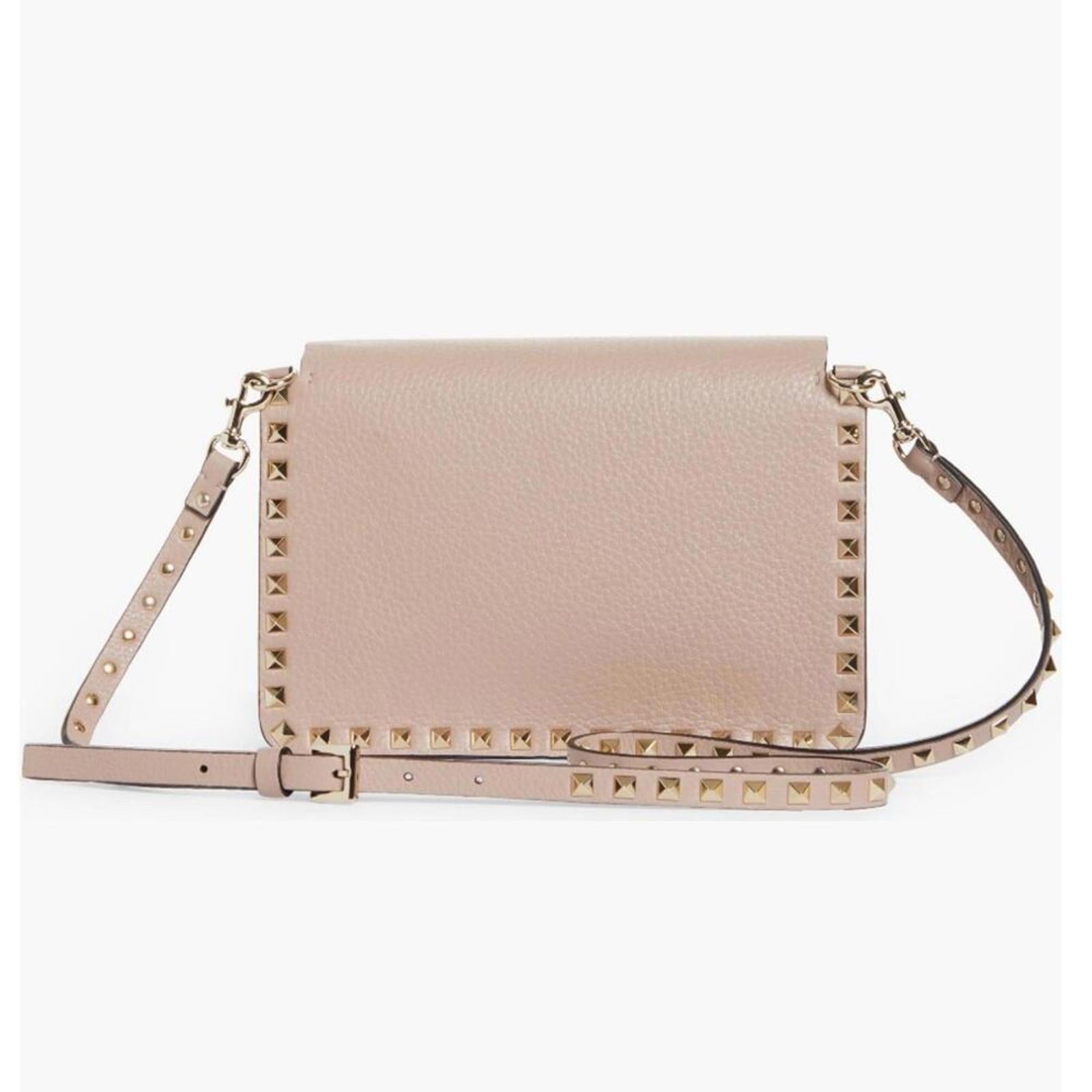 Valentino Garavani Rockstud Leather Crossbody Mauve Pink EXCELLENT Retail $1,950