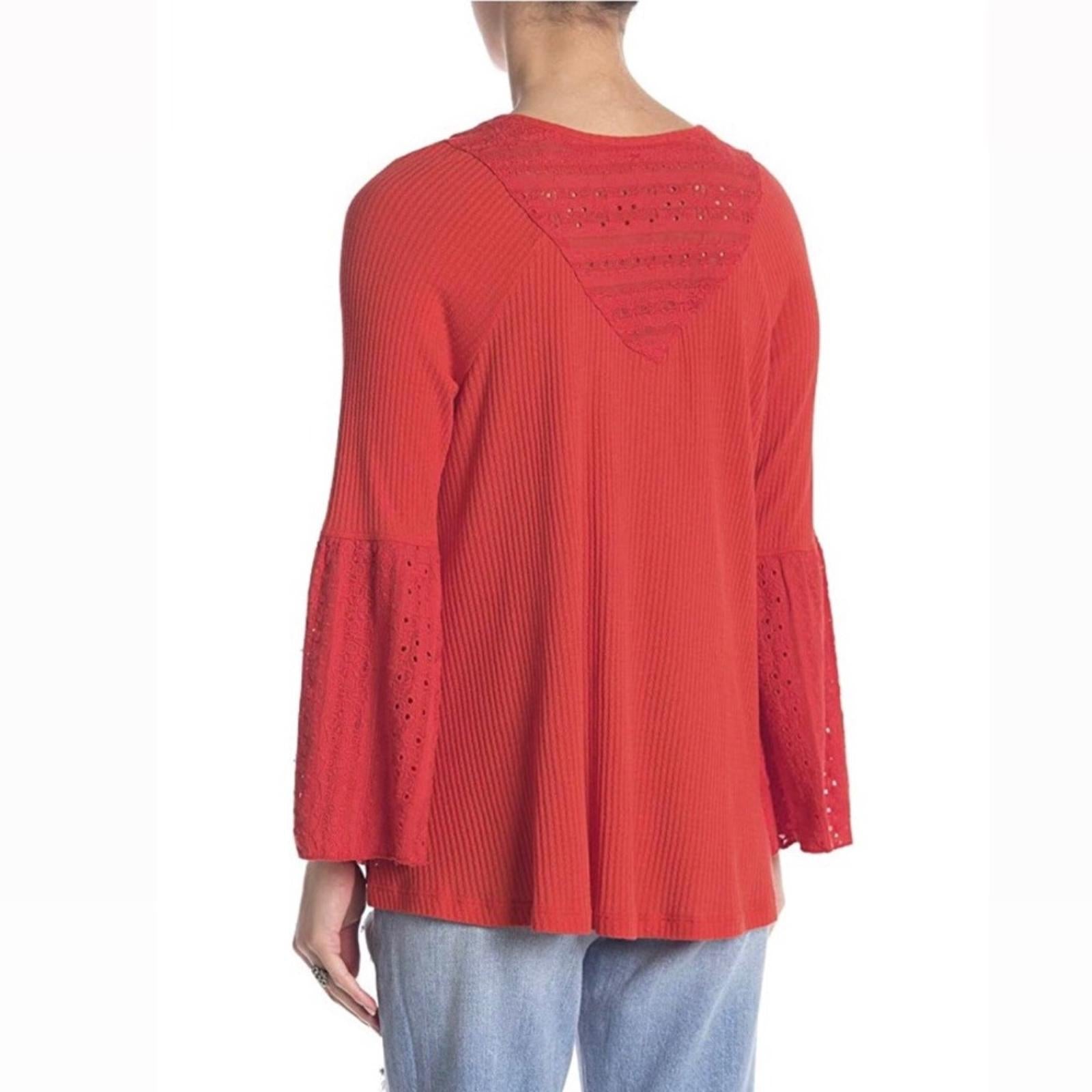 Free People Parisian Nights Top in Vermillion, Size S New w/Tag