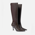 Stella McCartney Elsa Knee-High Heeled Boots in Coffee Brown, NWT, Size 38 $1350