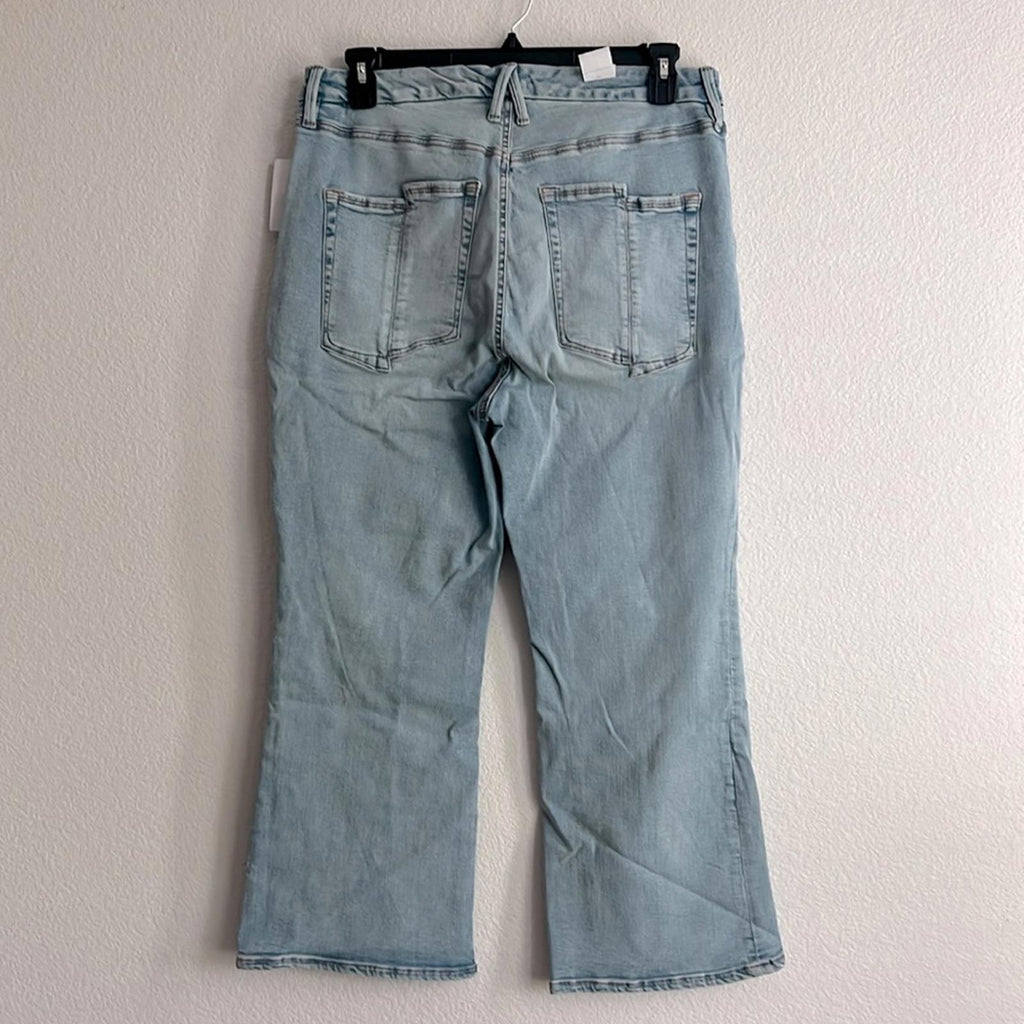 Good American GLC High Rise Mini Bootcut Jeans in Indigo, NWT, Size 16