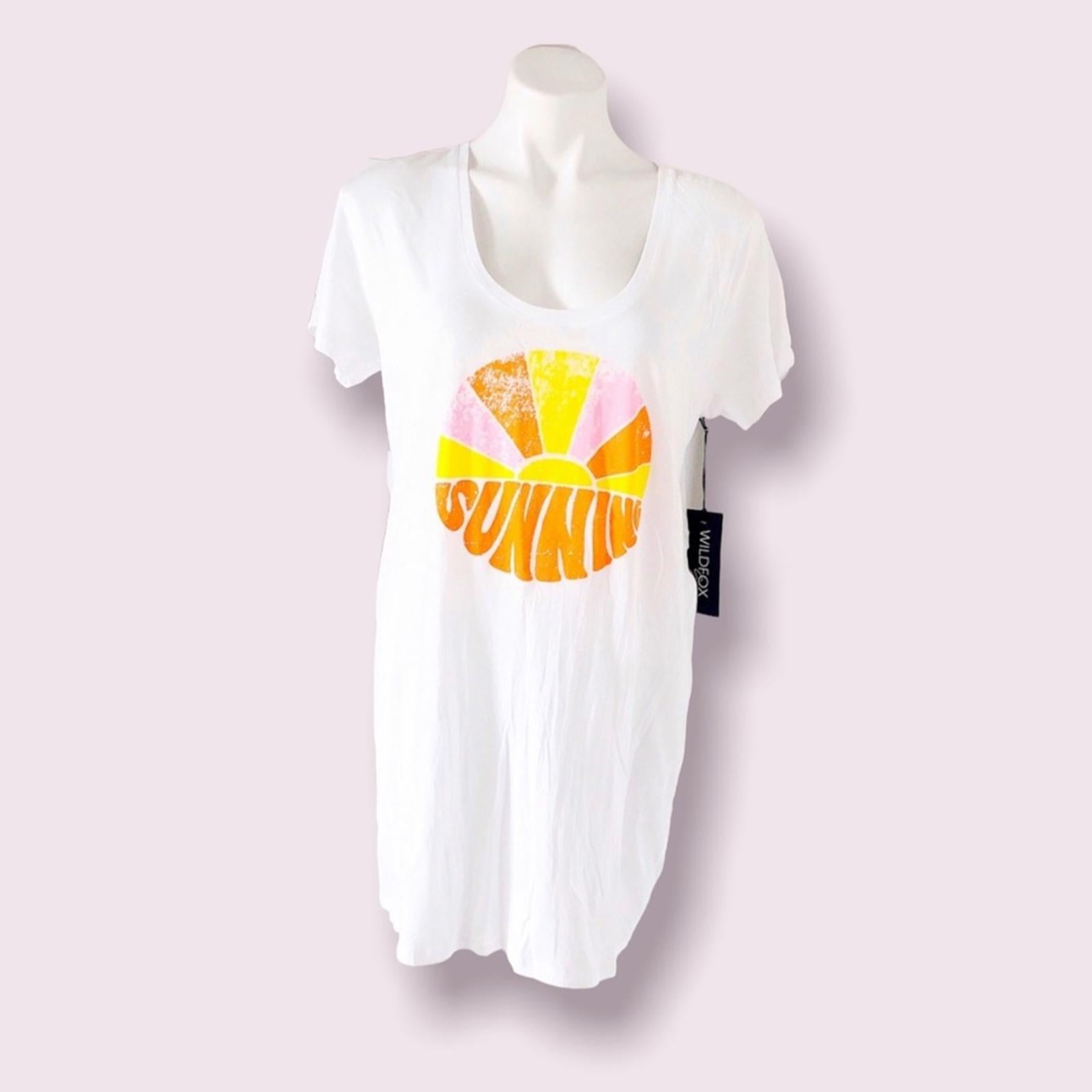 Wildfox Sun Scoop Neck Swim Coverup in White, Dress Beach Size S New w/Tag
