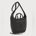 Chloé Deia Medium Hobo Bag in Grained Calfskin Leather – Black – Excellent