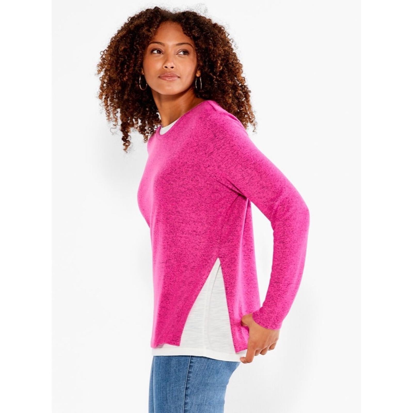 NZT NIC+ZOE Sweet Dreams Long Sleeve Double Layered Top, Size XL New w/Tag