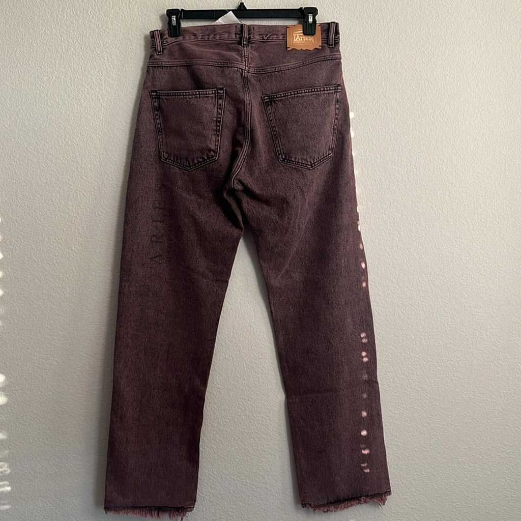 ARIES Acid Wash Batten Jeans in Rose-Pink, NEW, Size 32