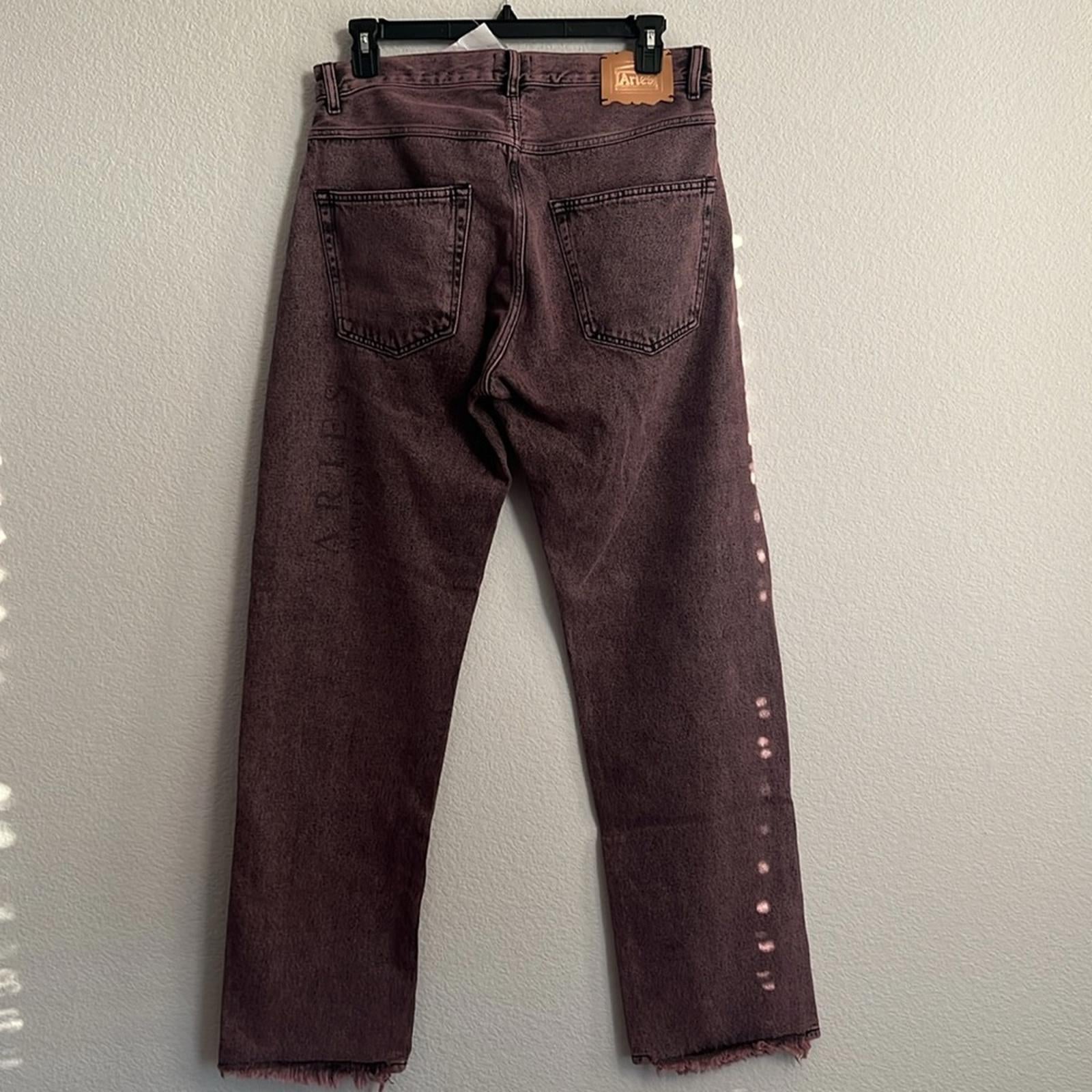 ARIES Acid Wash Batten Jeans in Rose-Pink, NEW, Size 32