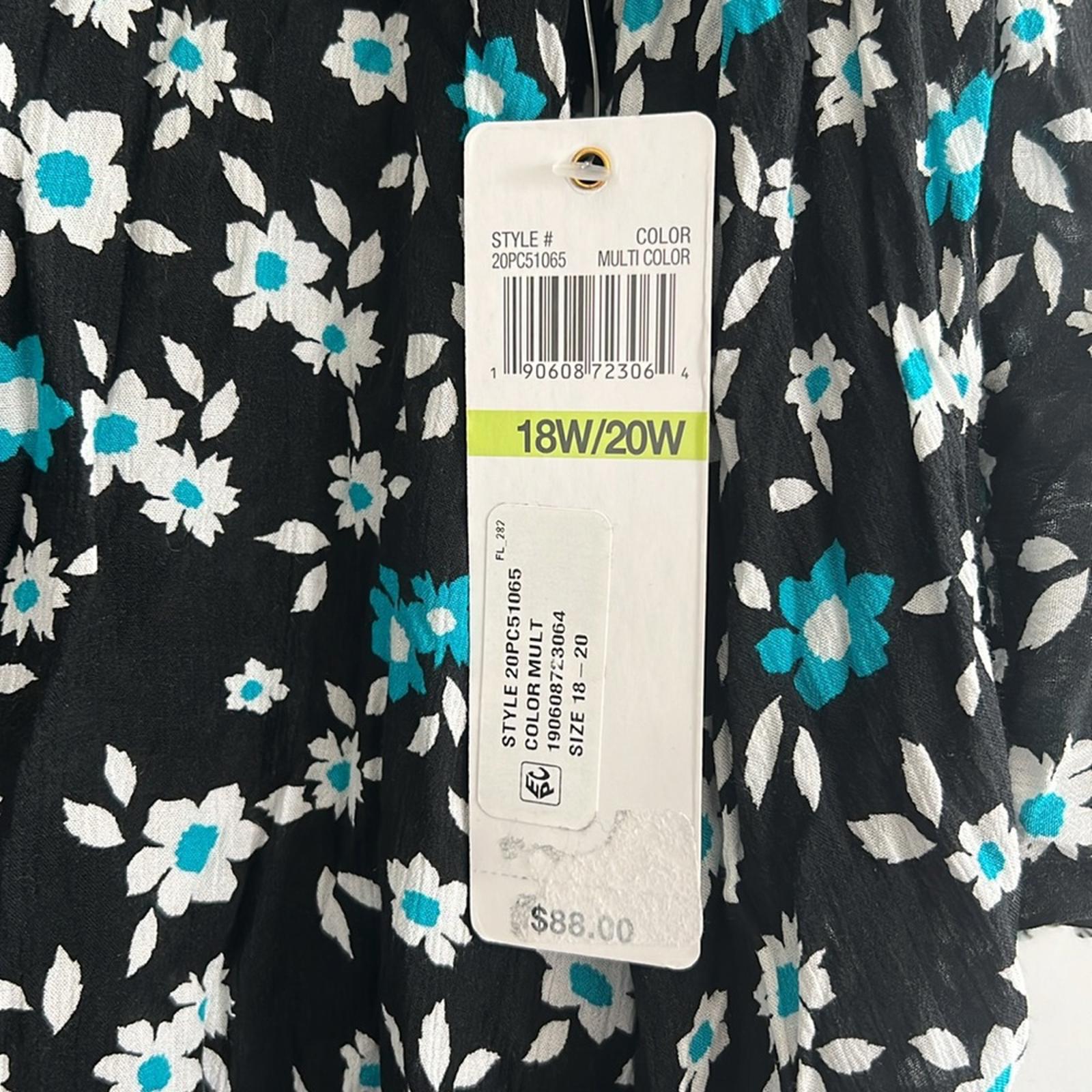 New ANNE COLE V-Neck Ruffle Trim Sleeves Swimsuit Cover Up, 18W\20W New w/Tag