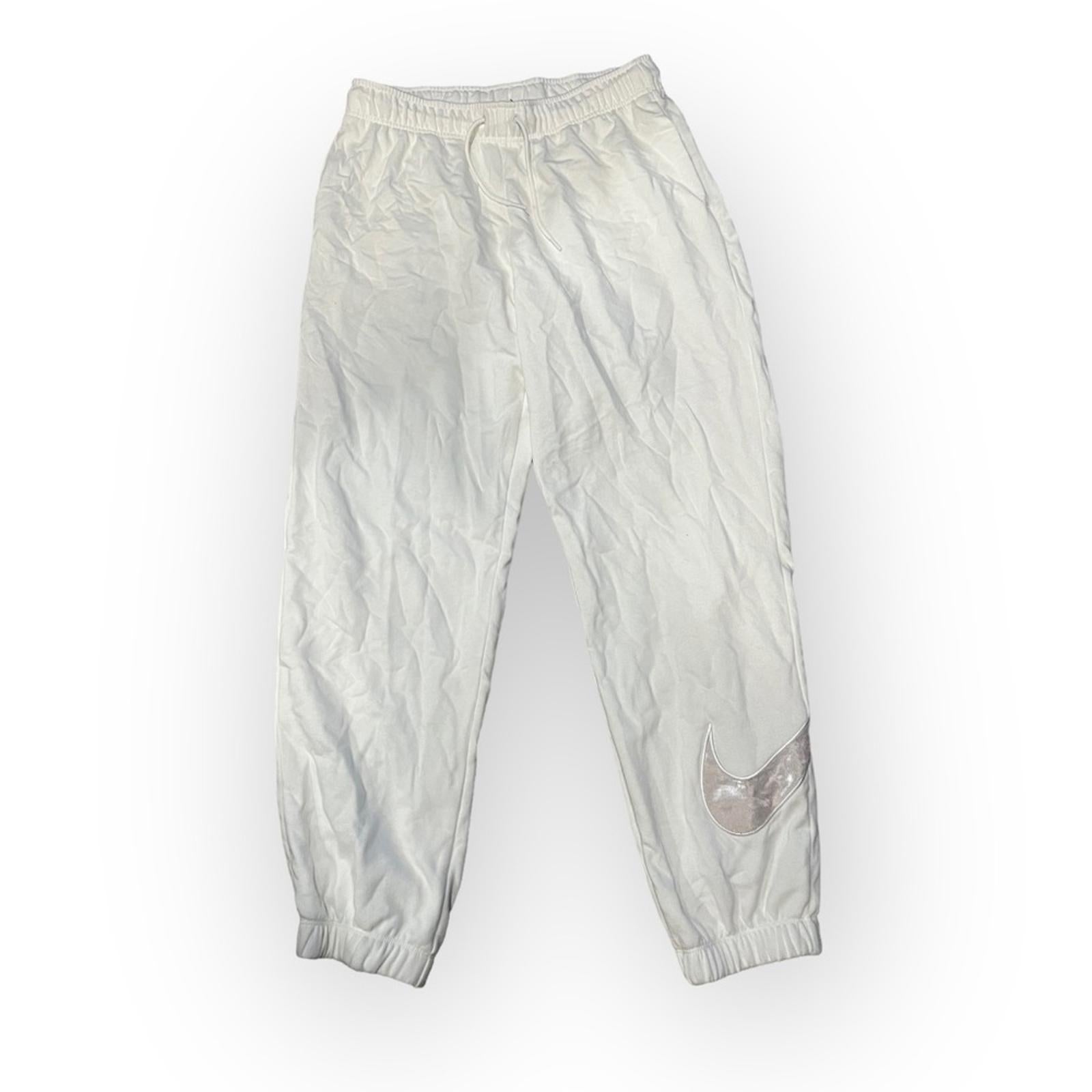 NEW Nike White Fleece Lined Jogger Pants, Size M New w/o Tag