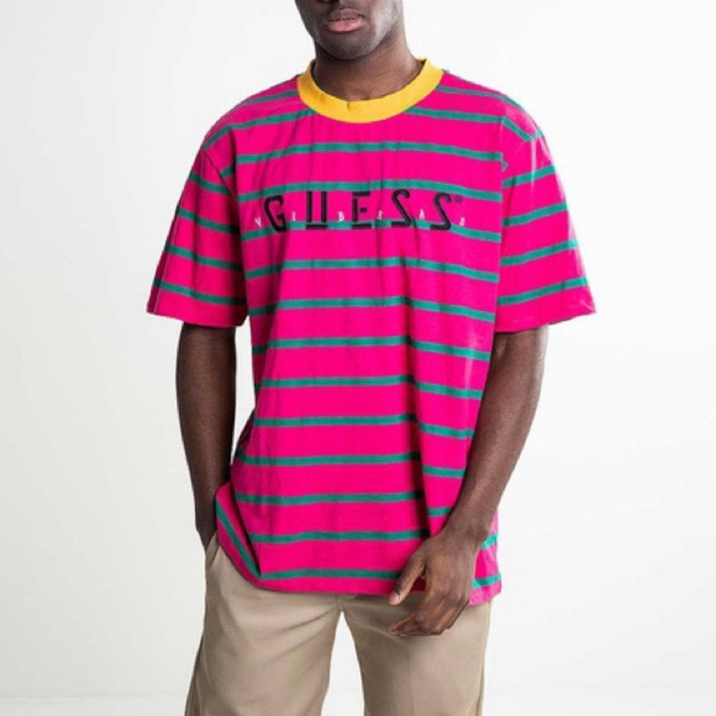 RARE Guess × J Balvin Vibras Stripe Accent Ringer T-Shirt, Size M EXCELLENT!