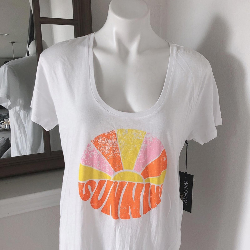 Wildfox Sun Scoop Neck Swim Coverup in White, Dress Beach Size S New w/Tag