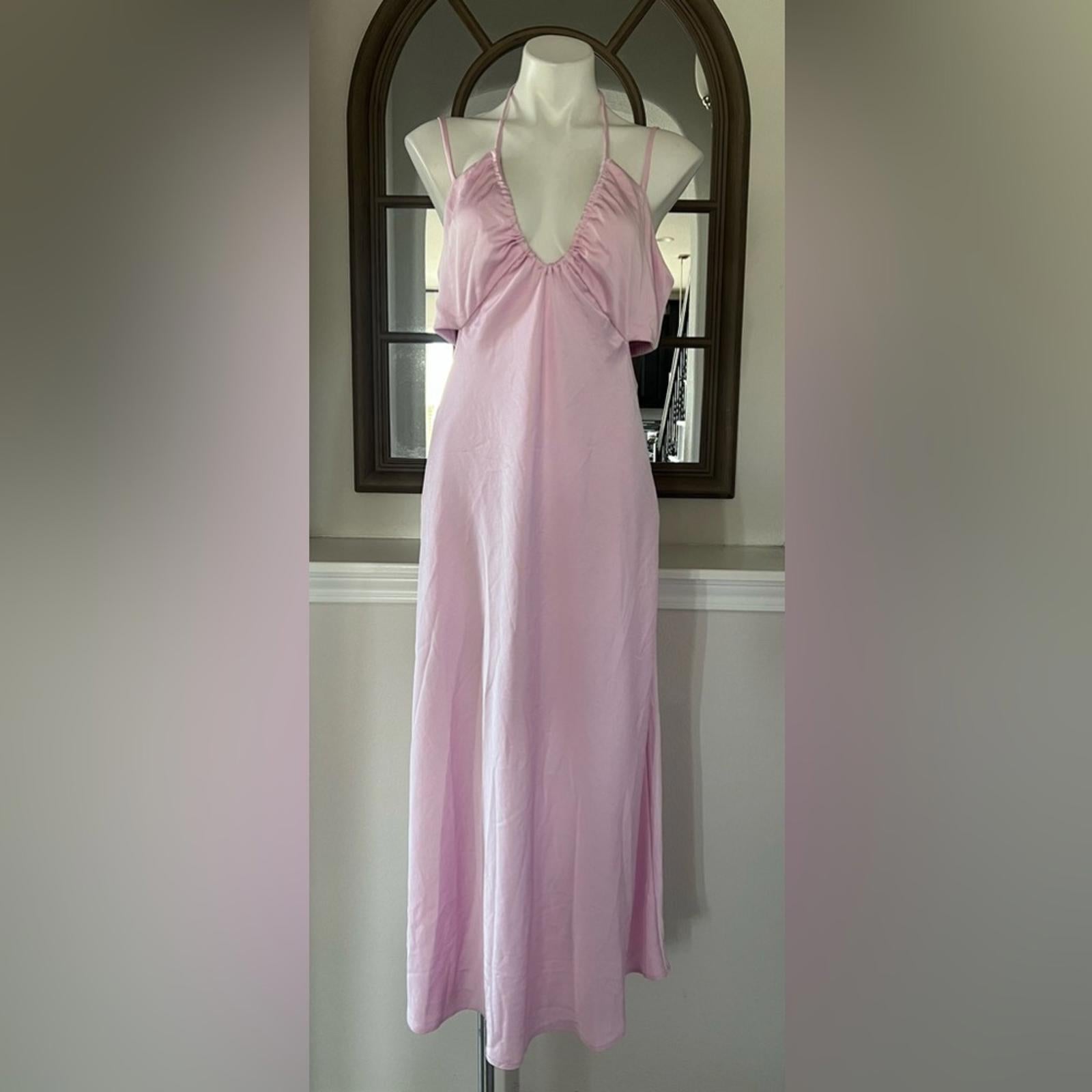 A.L.C. Sienna Strappy Cut-Out Satin Slip Maxi Dress, Size 14 New w/Tag $495