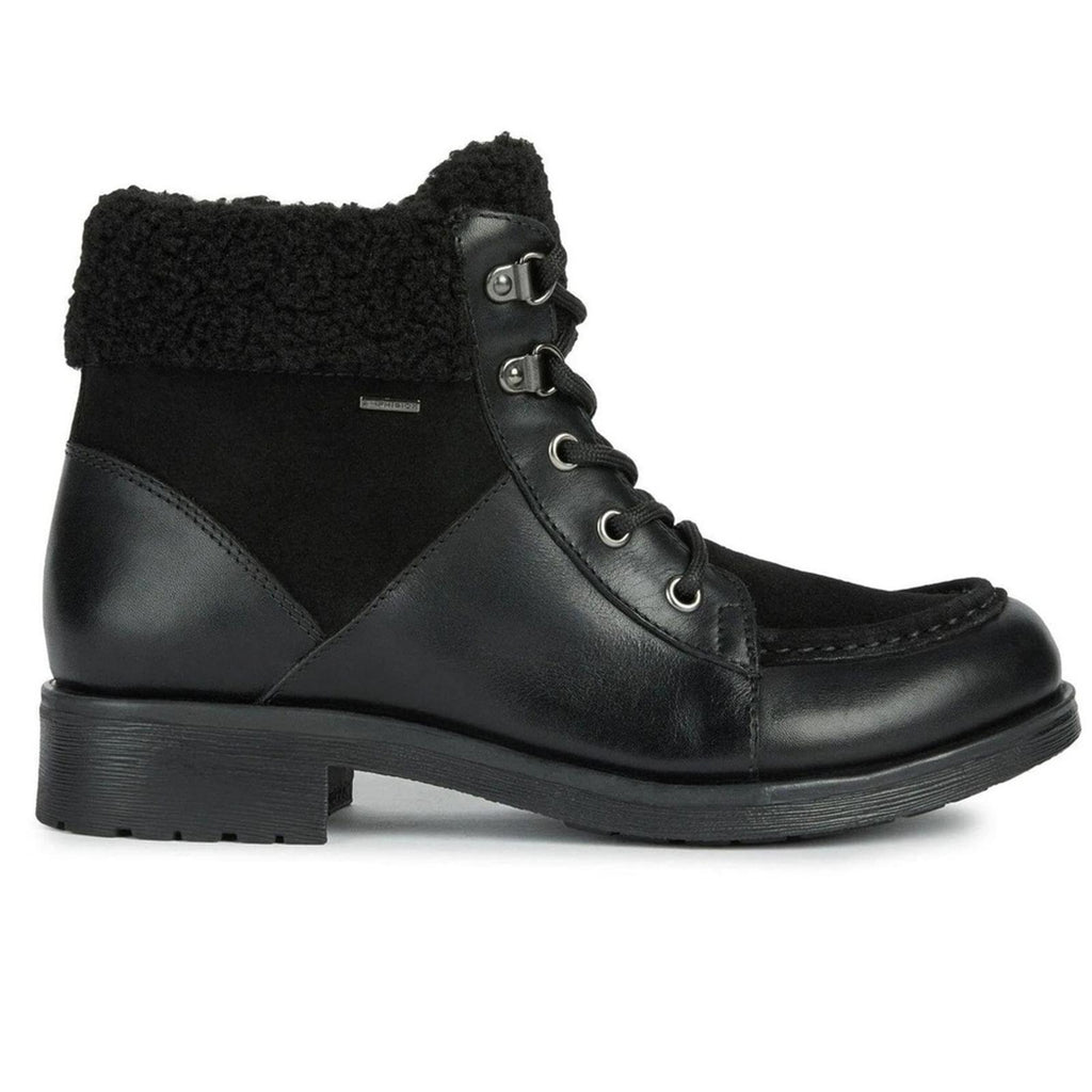 GEOX Rawelle ABX Faux Shearling Trimmed Waterproof Boots, US8 EU38 NEW in Box