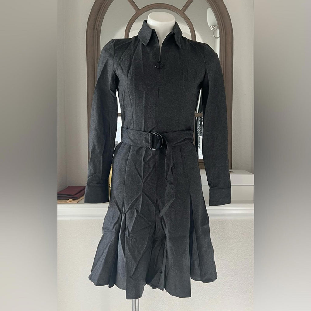 AKRIS PUNTO Fit-and-Flare D-Ring Belted Wool Dress, Size 4 New $1,390 (SOLD OUT)
