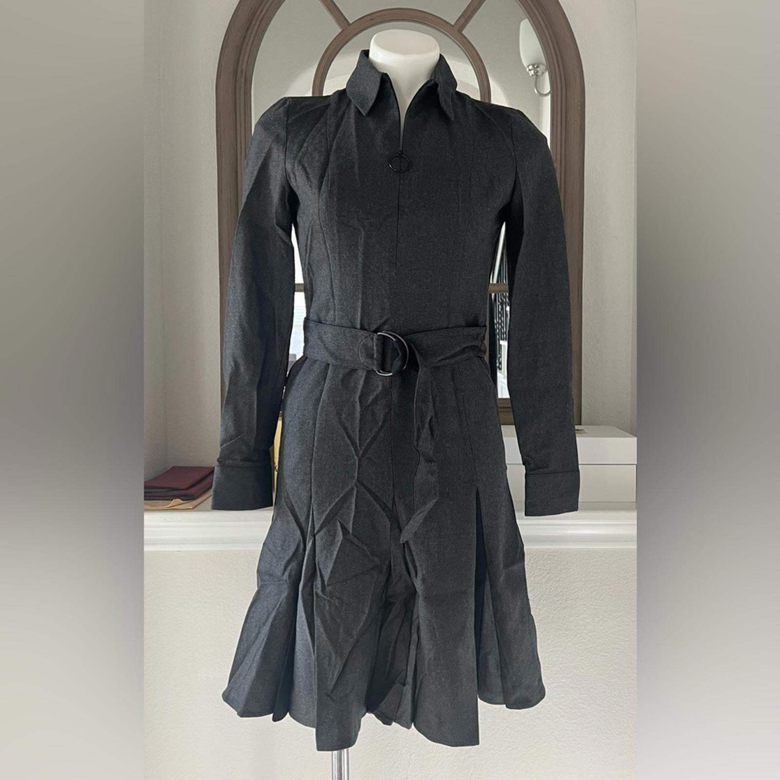 AKRIS PUNTO Fit-and-Flare D-Ring Belted Wool Dress, Size 4 New $1,390 (SOLD OUT)