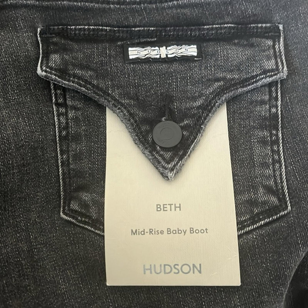 Hudson BETH Mid-Rise Baby Bootcut Jeans, Size 28 New w/Tag