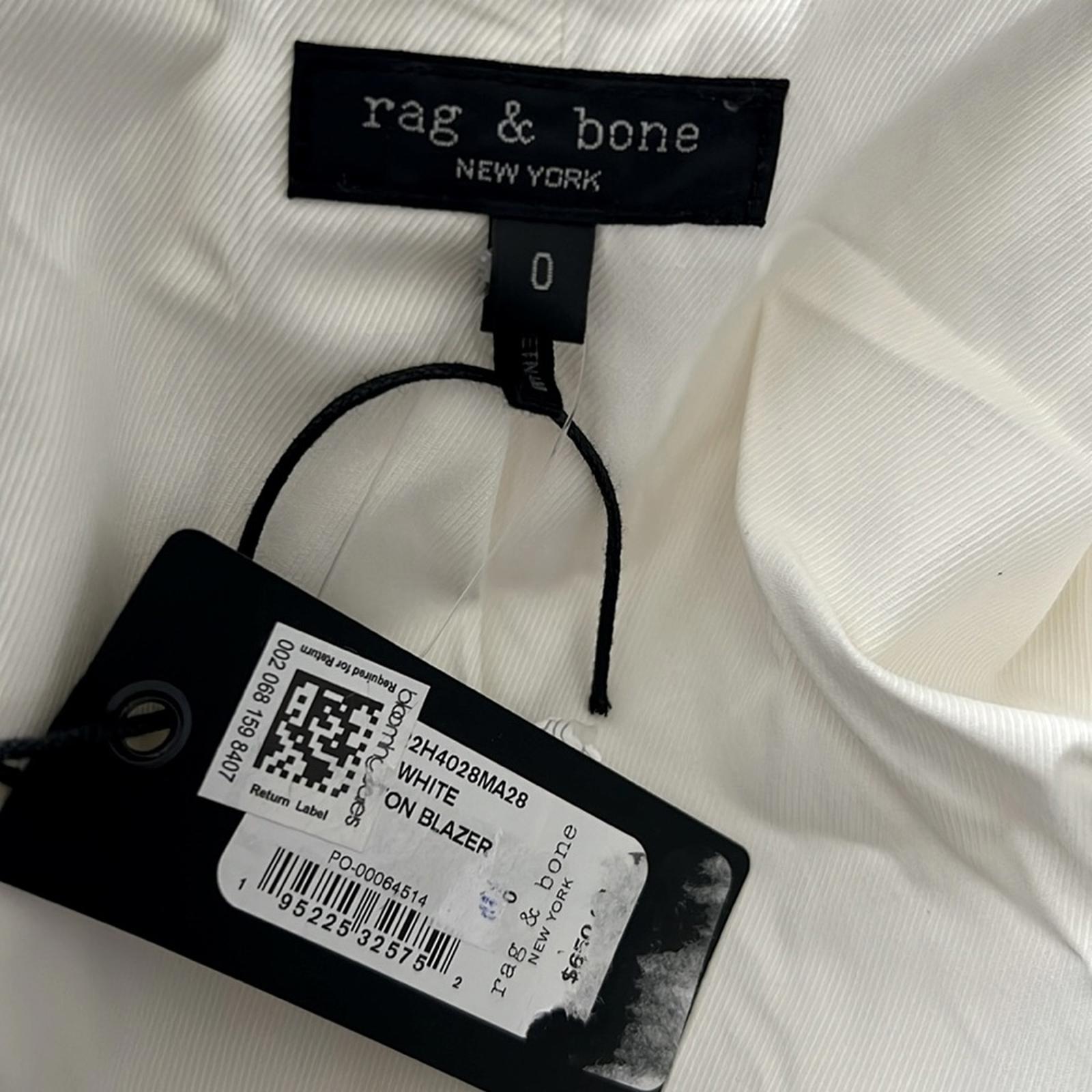 Rag & Bone Preston Wool Blazer in White, Size 0 New w/Tag Retail $650
