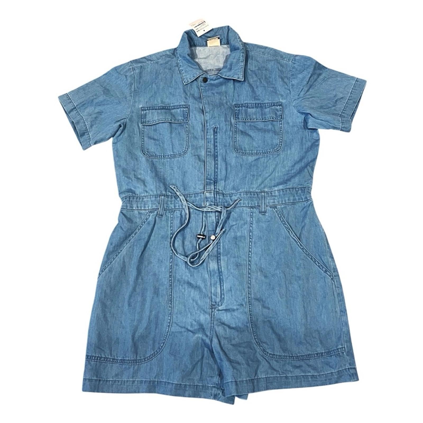Baldwin Aurora Denim Romper in Lind/Blue, Size L New w/Tag $264