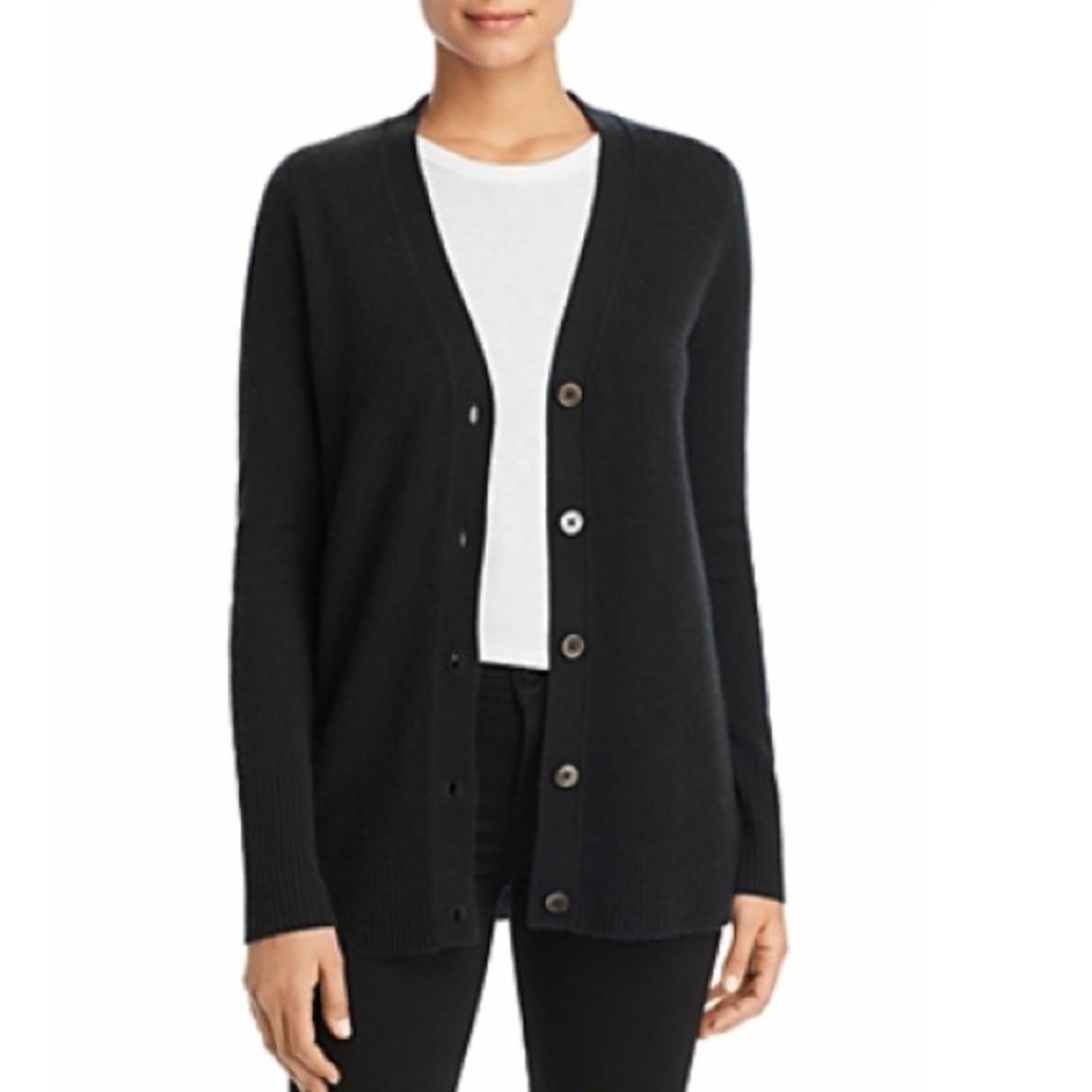 C by Bloomingdale’s Cashmere Grandfather Cardigan in Black, Size S, New w/Tag