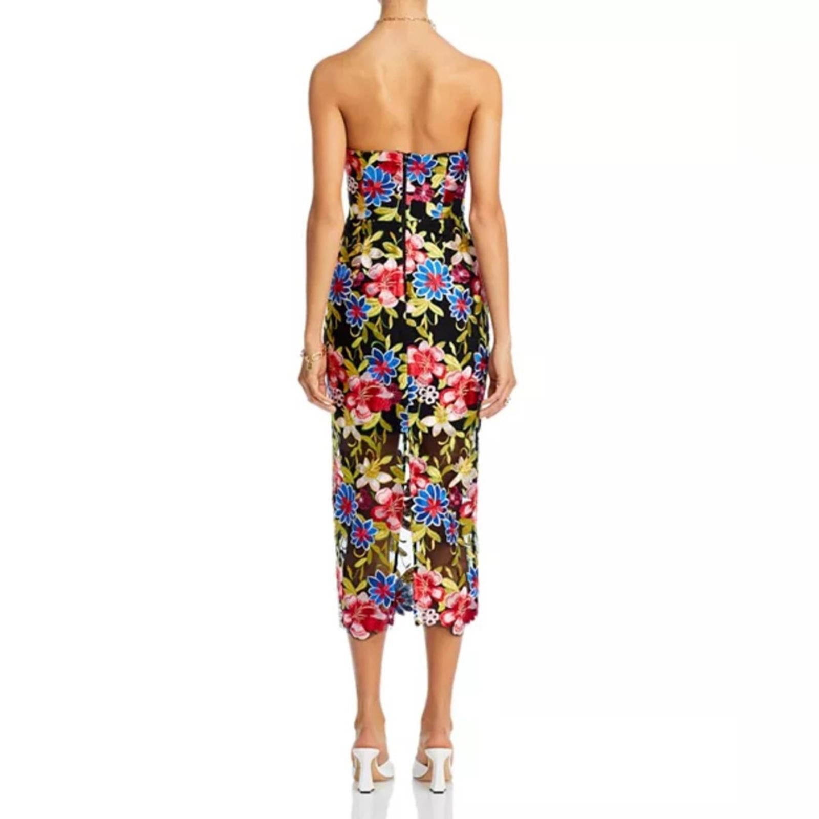 Milly Strapless Artem Spanish Garden Embroidery Midi Dress, Size 6, NEW