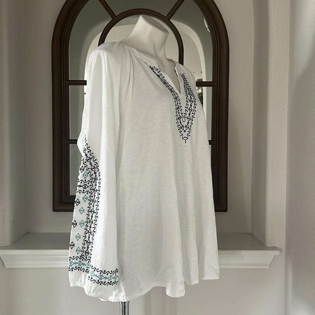 NIC+ZOE Plus Cotton Embroidered Solstice Tunic Top, Size 3X New w/Tag