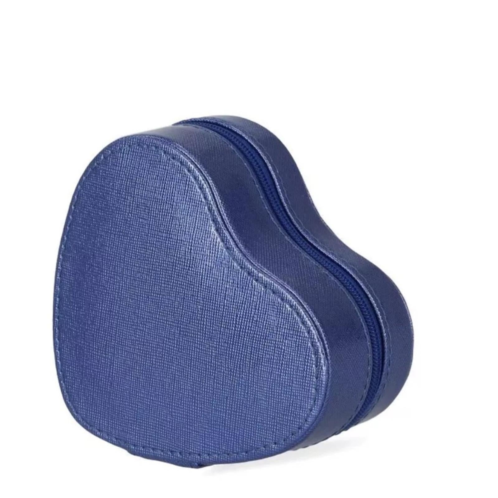 Stella & Max Heart Shaped Compact Jewelry Travel Box in Blue, New w/Tag