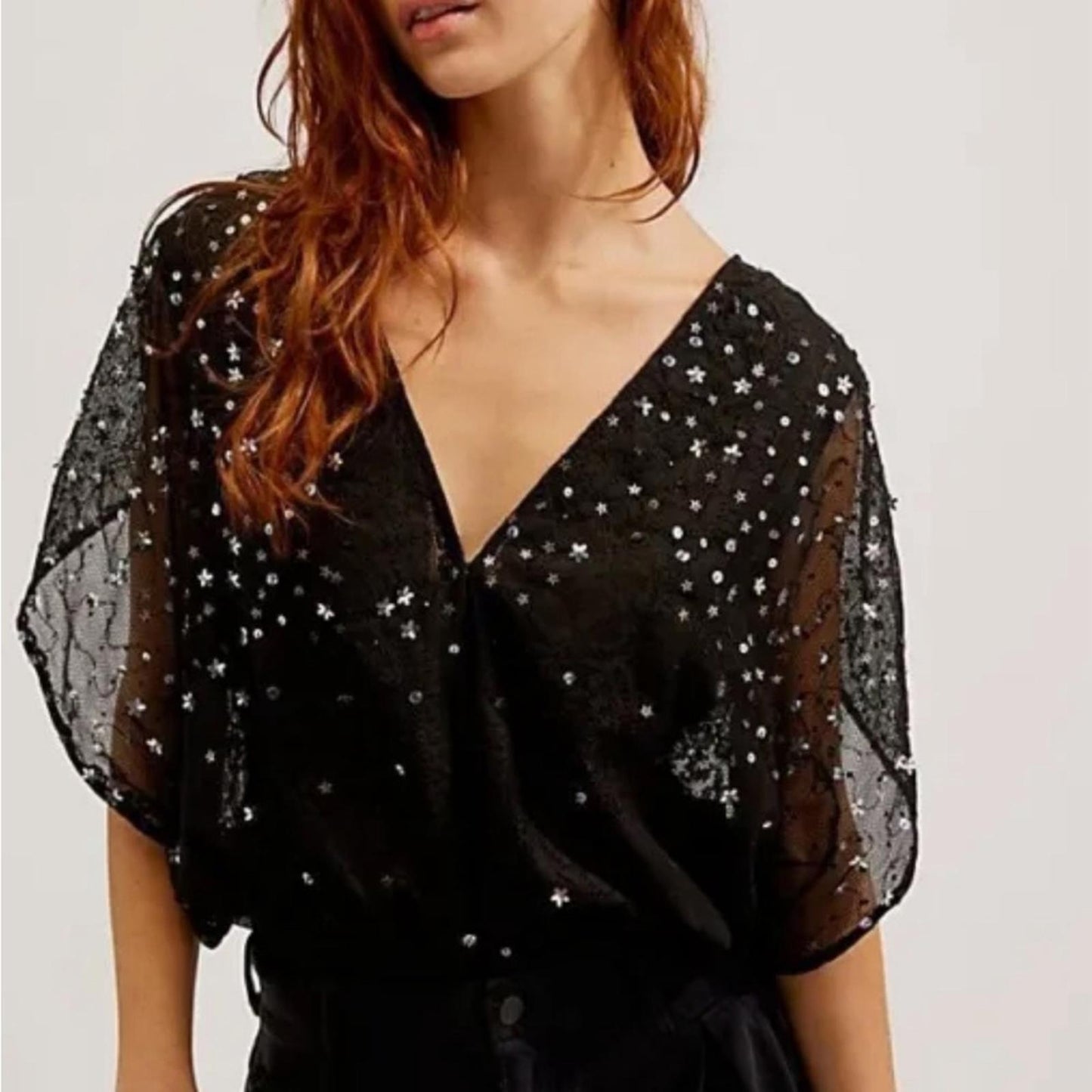 NEW Free People Intimately Black Summer Shine Bodysuit, Size S New w/Tag