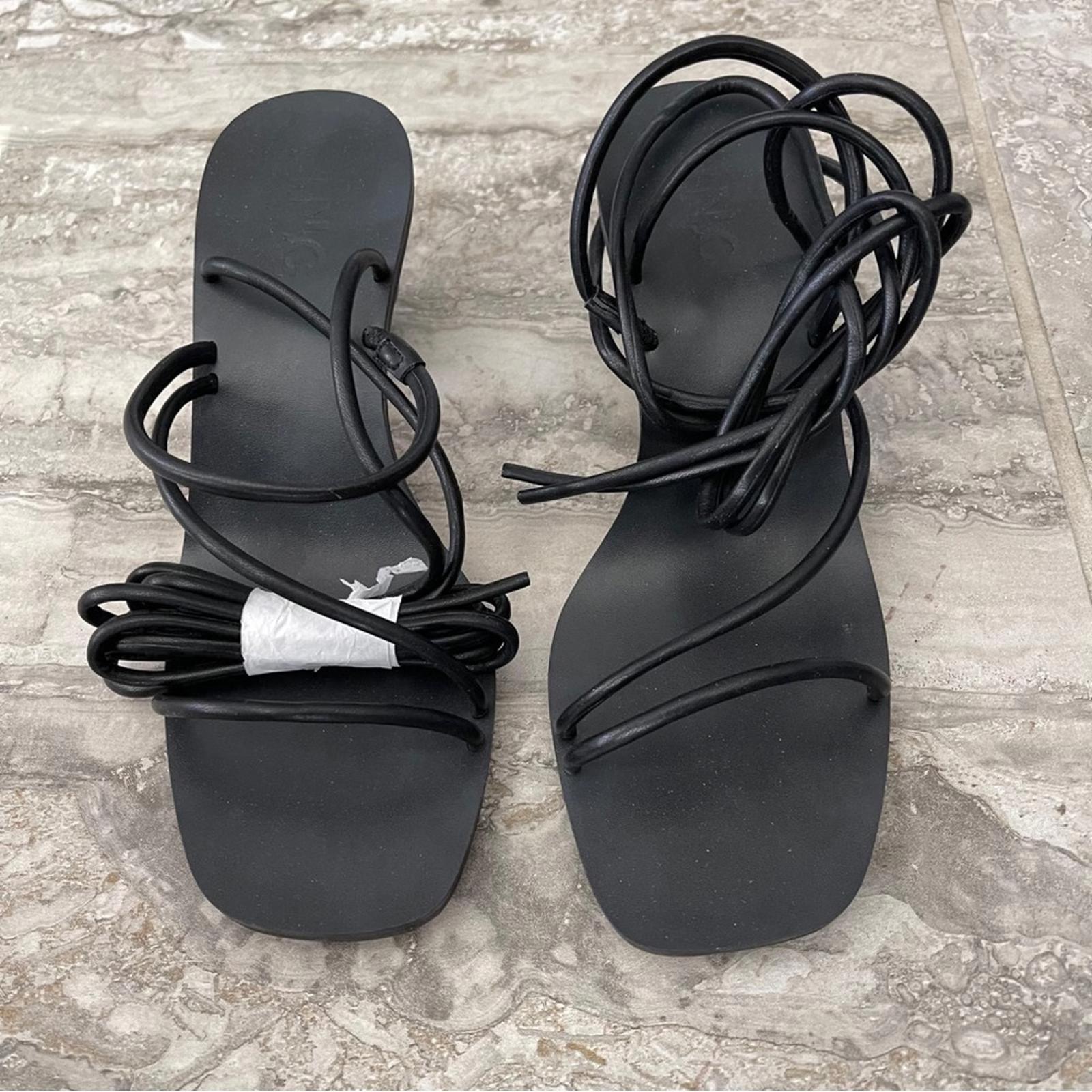 INC Chedel BLACK Lace-Up Ankle-T Sandals, Size 6 New in Box $79.50