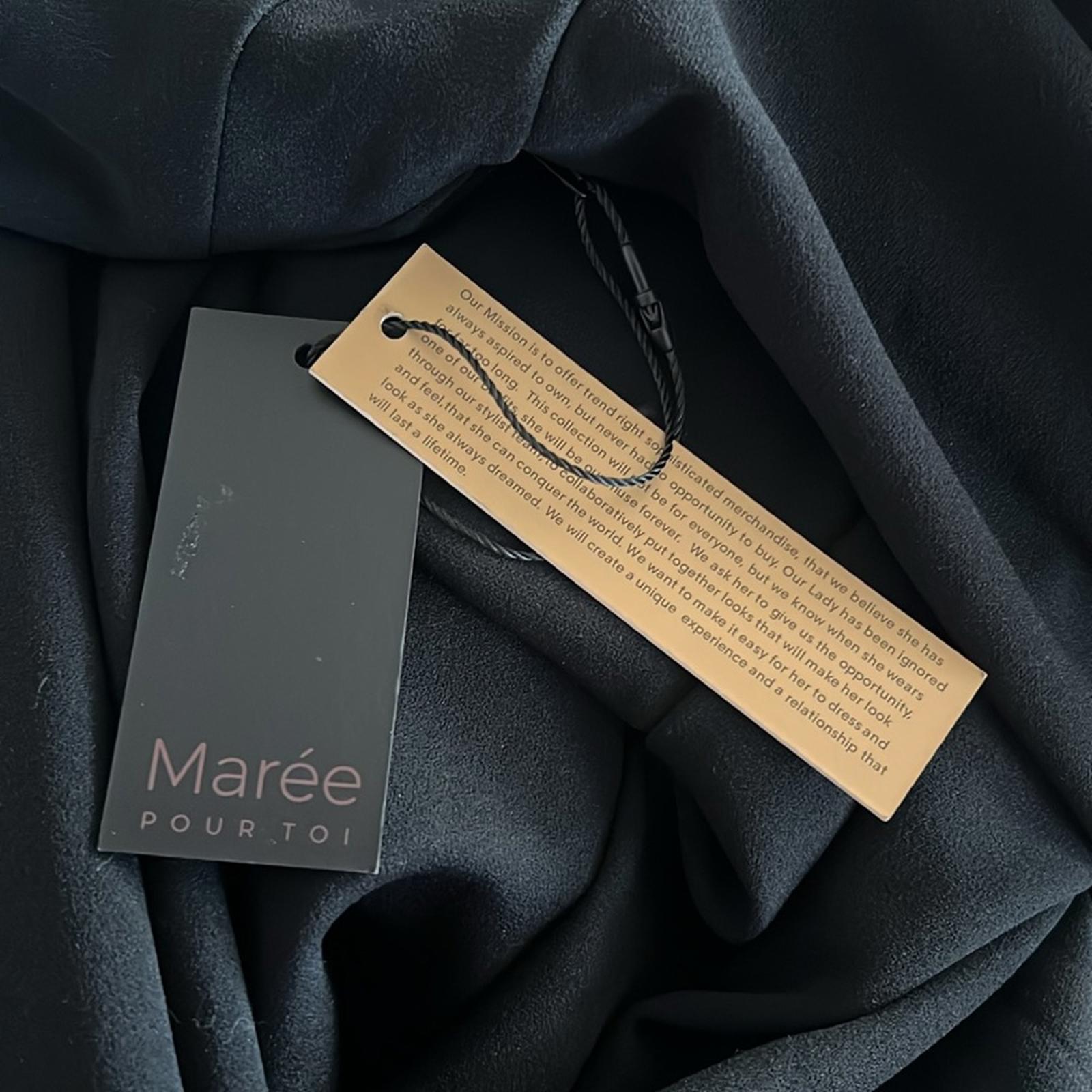 Marée Pour Toi BLACK Ruffle-Cuff Shift Dress, Plus Size 16 New w/Tag