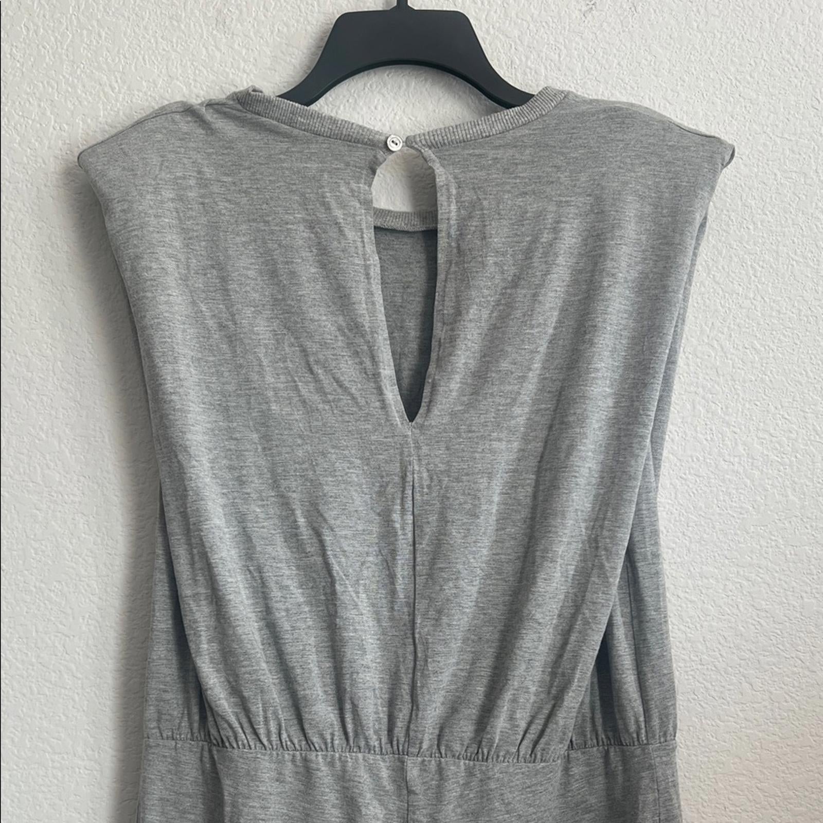 ASOS Shoulder Pad Jersey Short Unitard in Grey Marl, Size 14 EXCELLENT