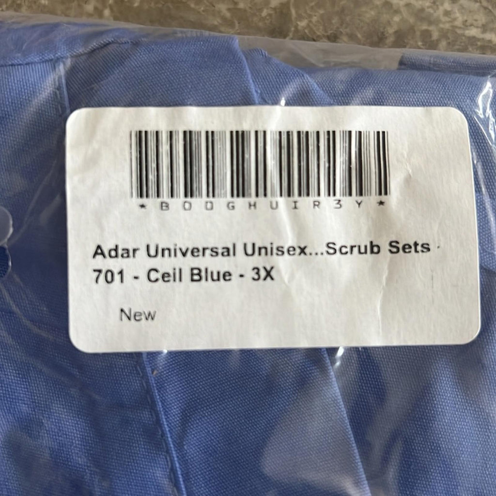 ADAR Universal Unisex Drawstring Scrub Set, Ceil Blue Size 3XL NWT