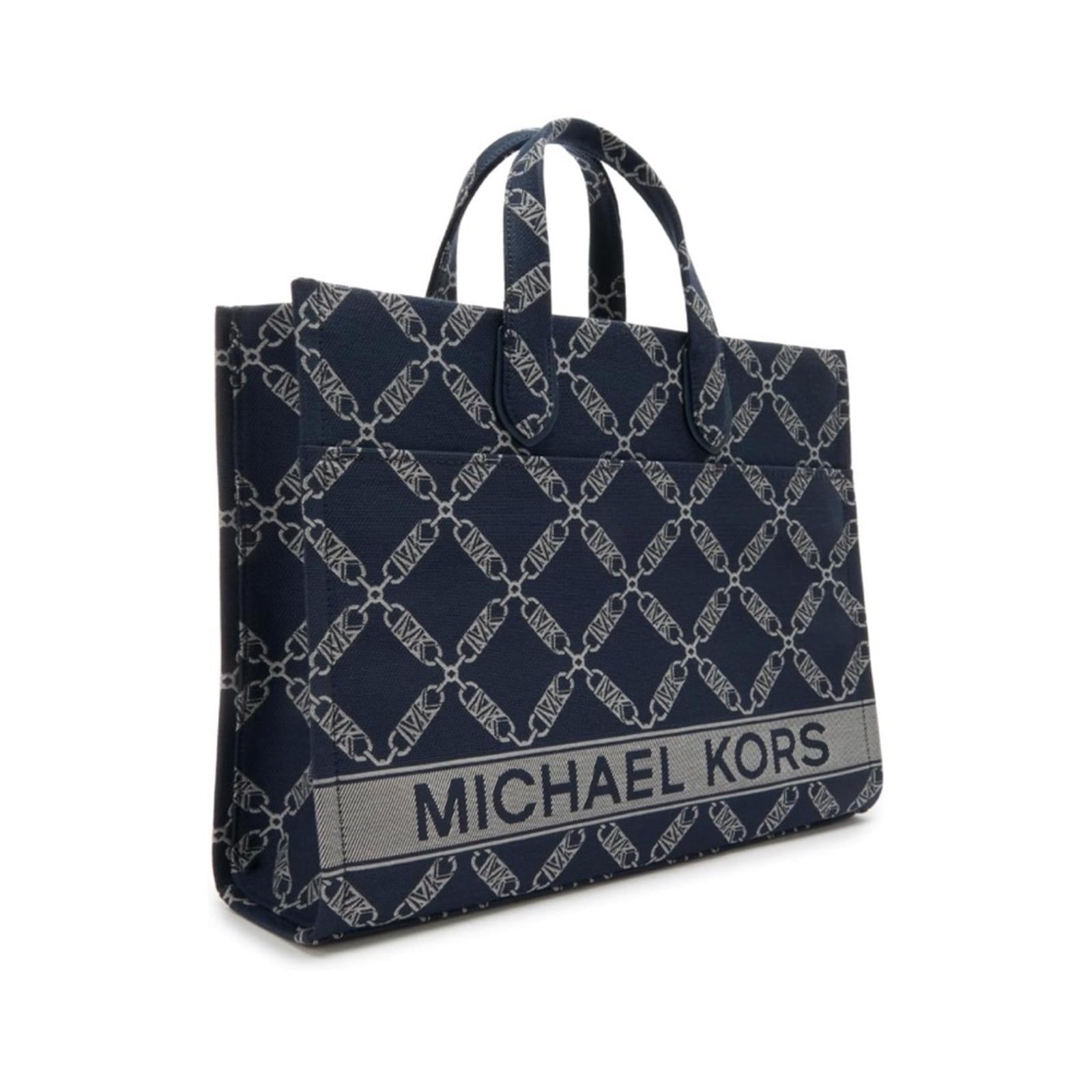 Michael Kors Gigi Large Grab Monogram Denim Tote Bag, Navy, New w/Tag (SOLD OUT)