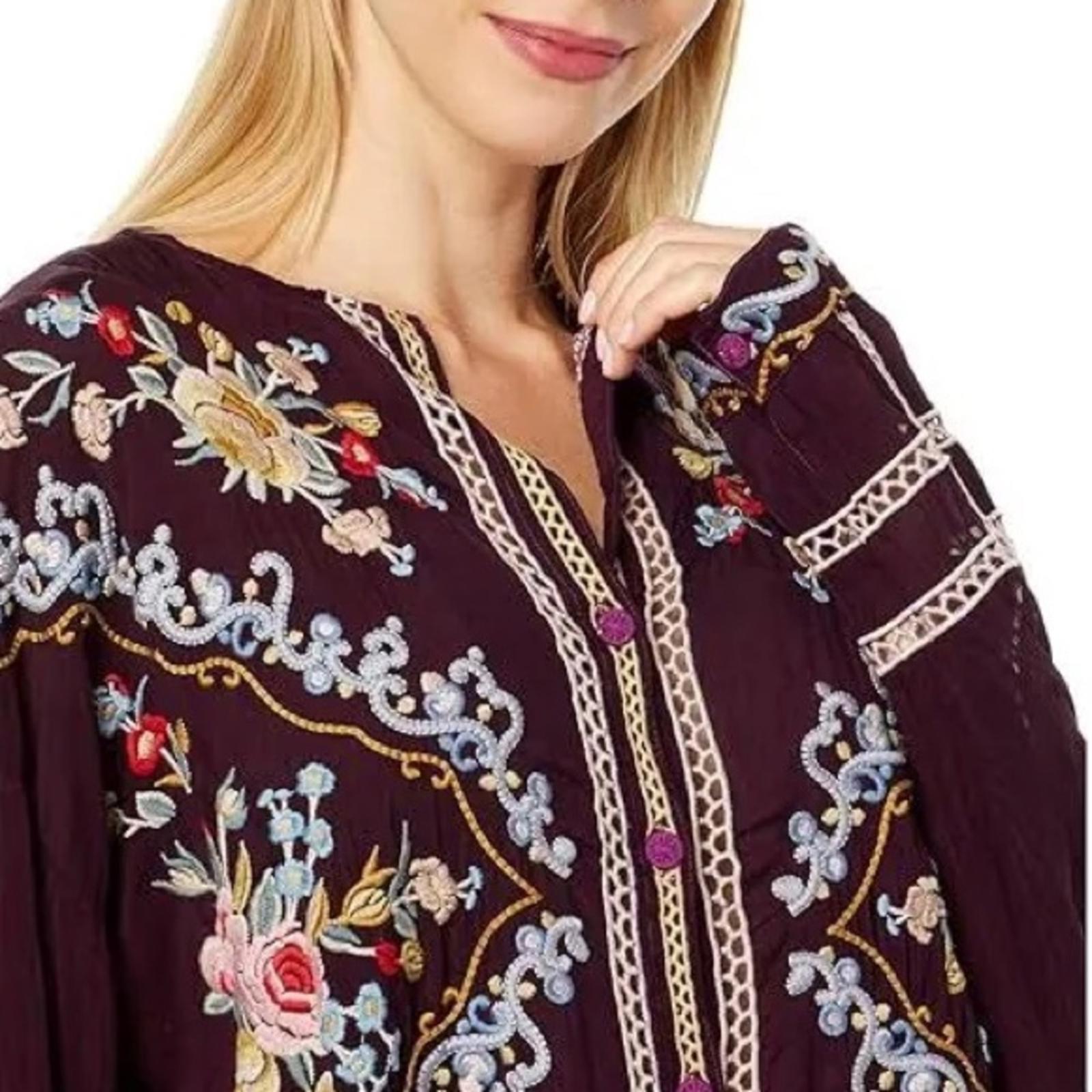 Johnny Was Carmen Button-Up Blouse in Jam, Size L, New w/Tag