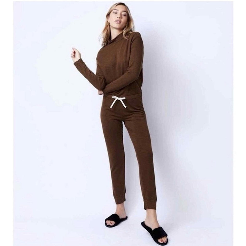 MONROW Beige Supersoft Cowl Cuff Jumpsuit, Size M New w/Tag $198