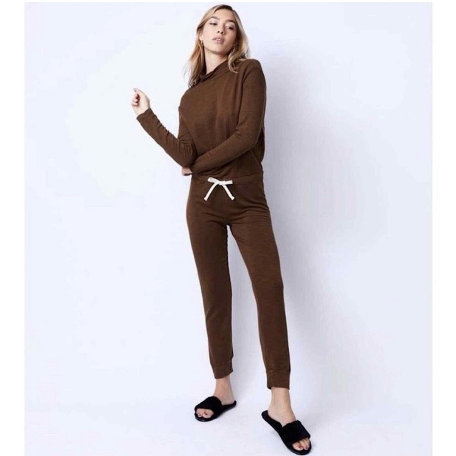 MONROW Beige Supersoft Cowl Cuff Jumpsuit, Size M New w/Tag $198
