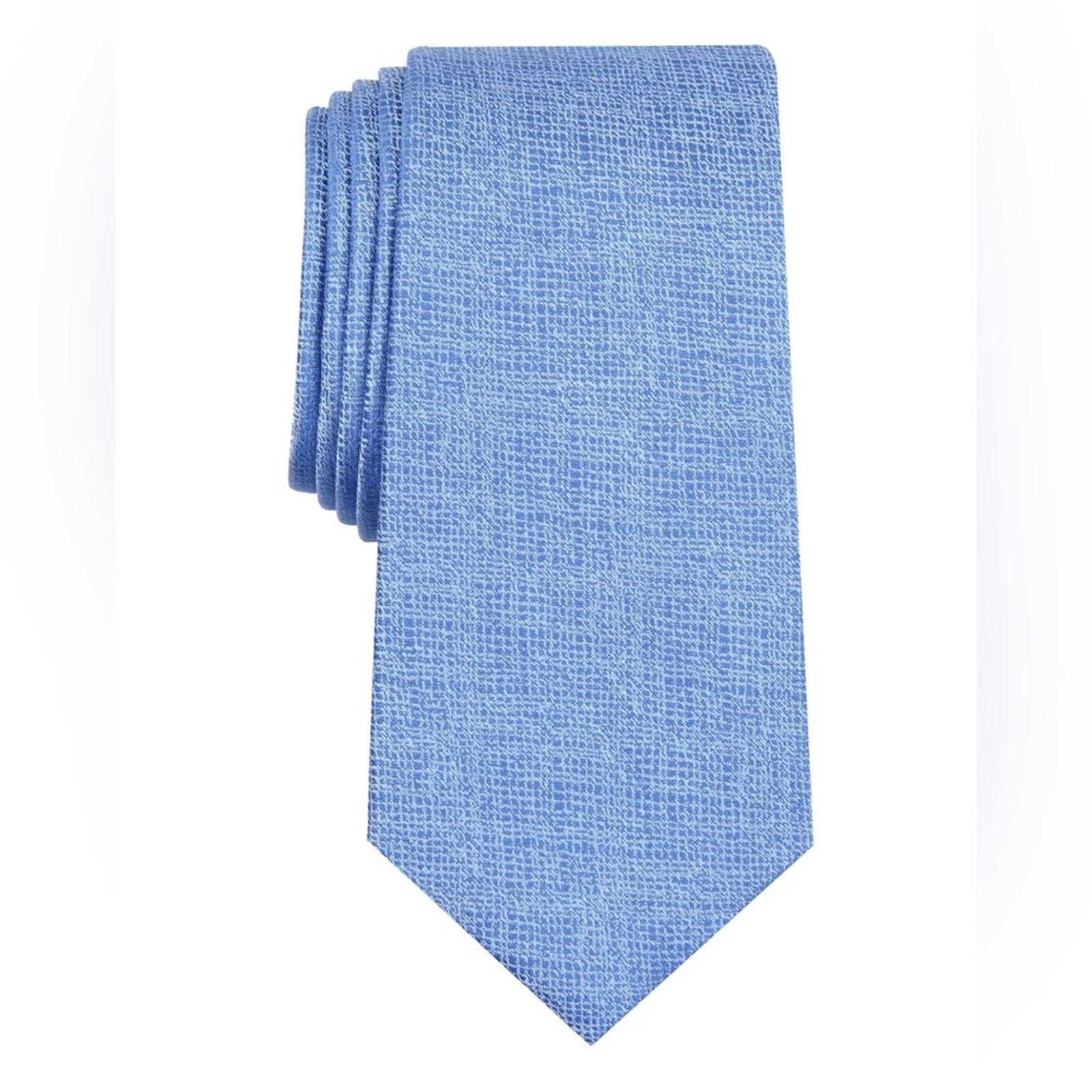 ALFATECH Kelsey Solid Slim Light Blue Neck Tie, New w/Tag