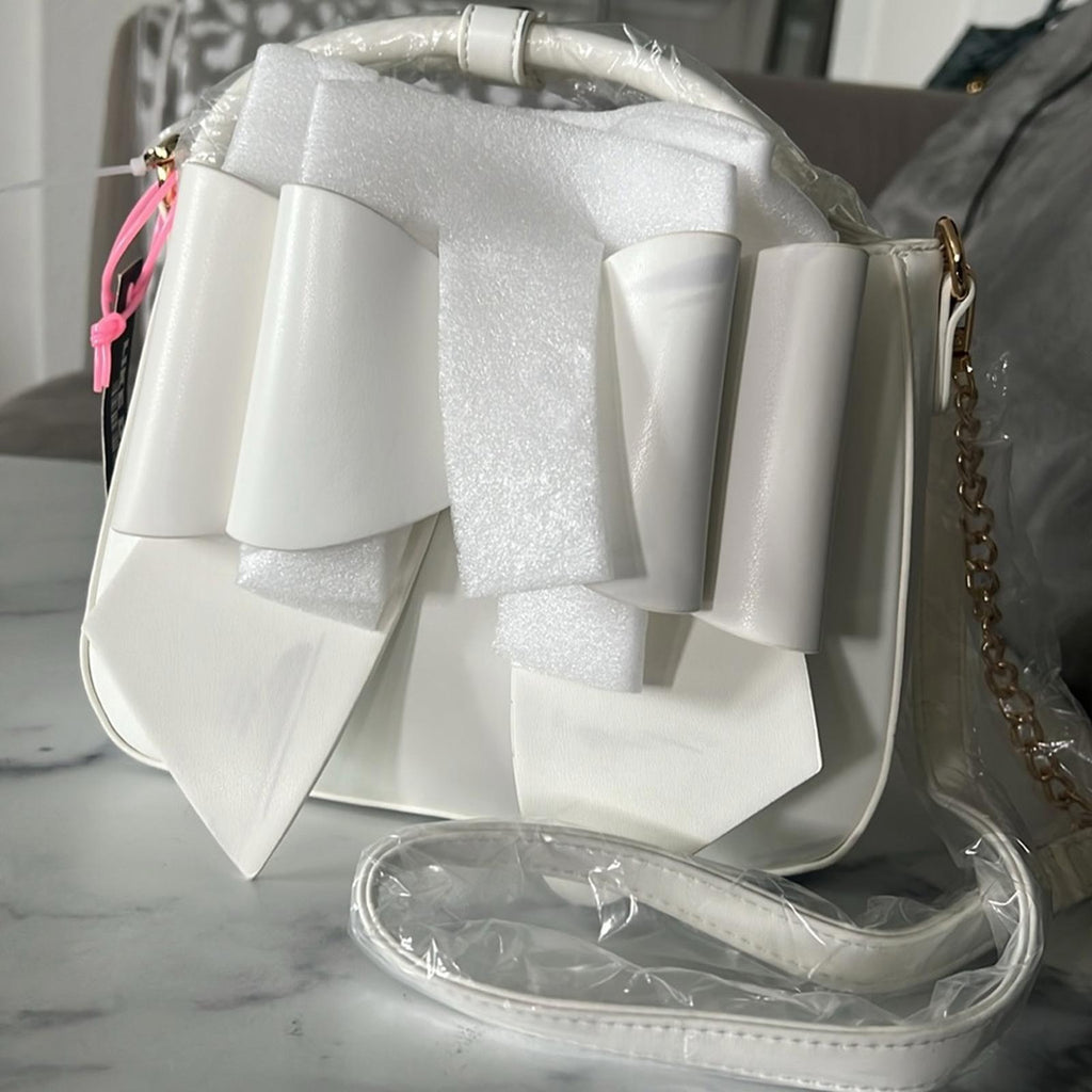 Like Dreams Madeline Bow Small Crossbody Bag in Cream White, NWT