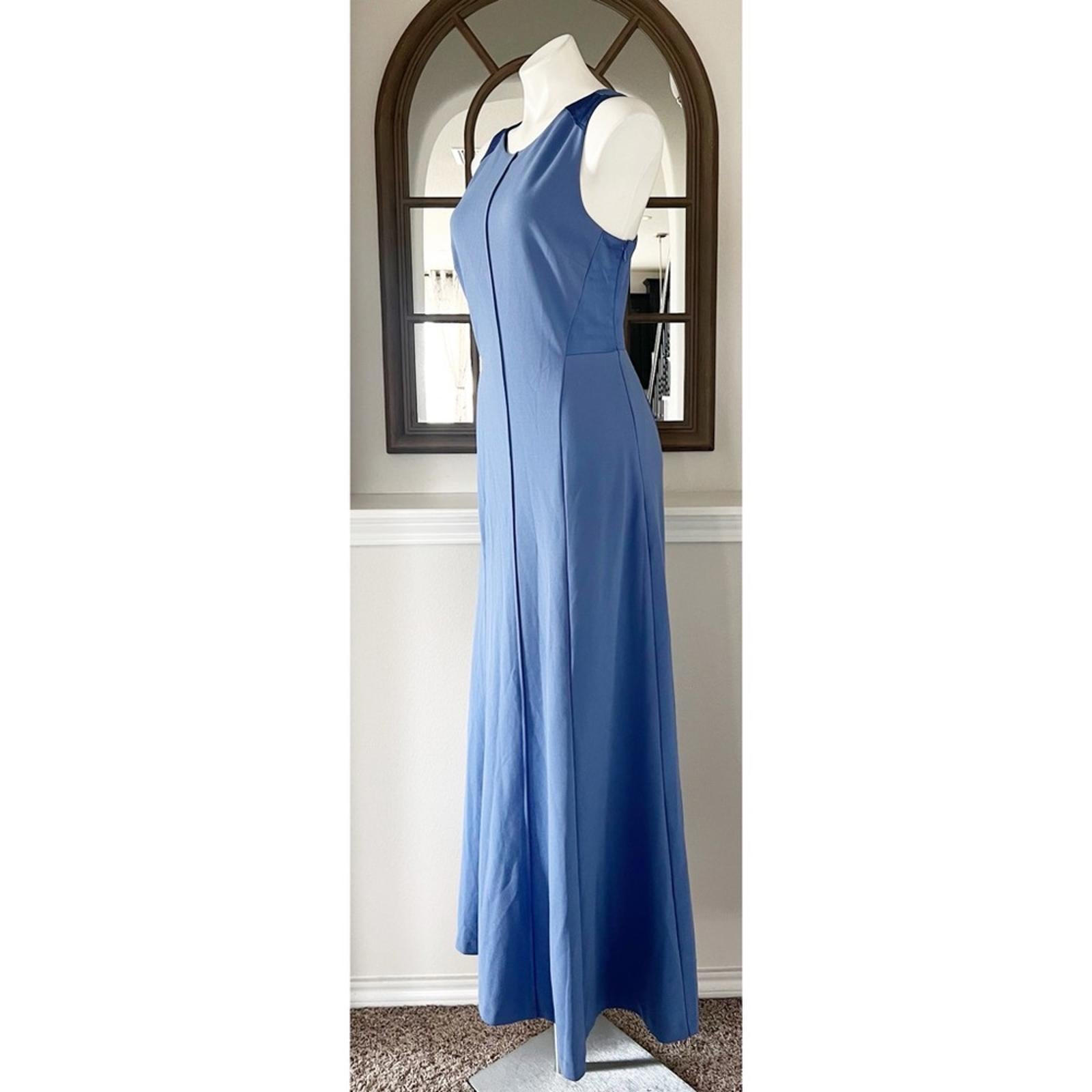 New DKNY Cross-Back Scuba Crepe Jewel Neck Evening Gown, Size 8 New w/Tag
