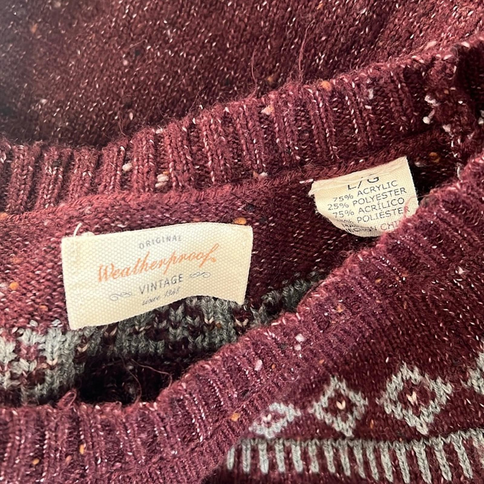 Weatherproof Vintage Fairisle Sweater in Wine, Size L EXCELLENT!