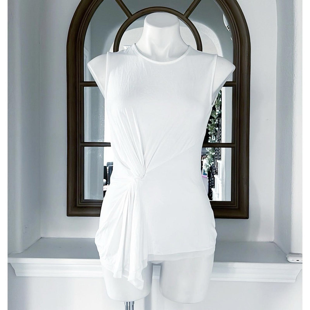 Kobi Halperin Stevie Knotted Sleeveless Top, White Size XS New w/Tag Retail $148