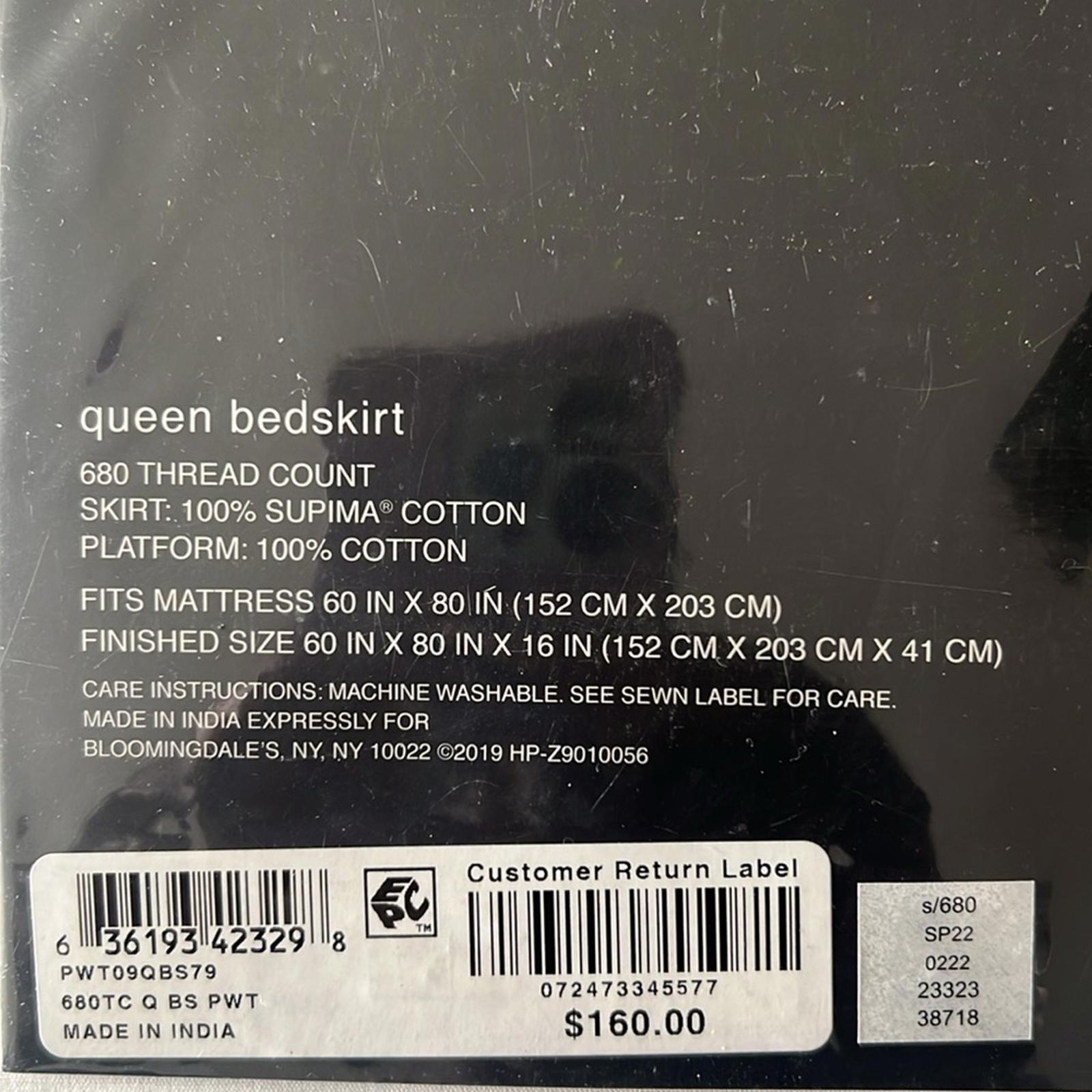 Hudson Park Collection 680TC Sateen Bedskirt Size Queen, New in Packaging $160