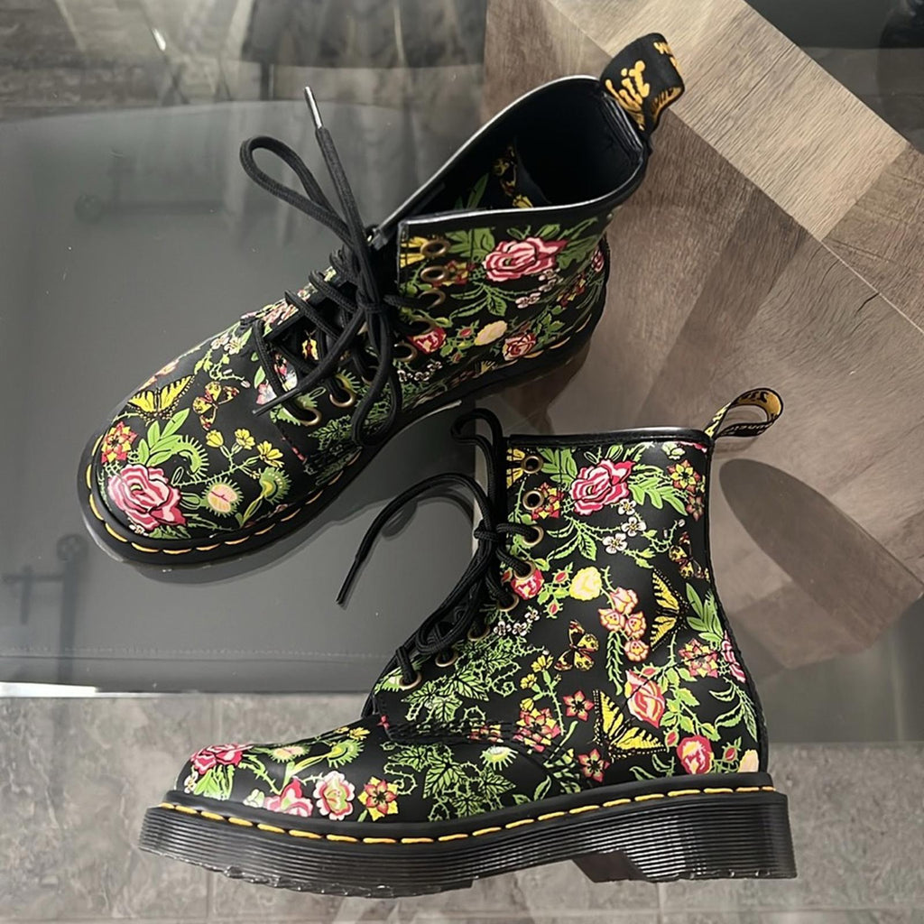 Dr Martens 1460 Floral Bloom Leather Lace-Up Boots, NEW, Size US 5 | EU 36