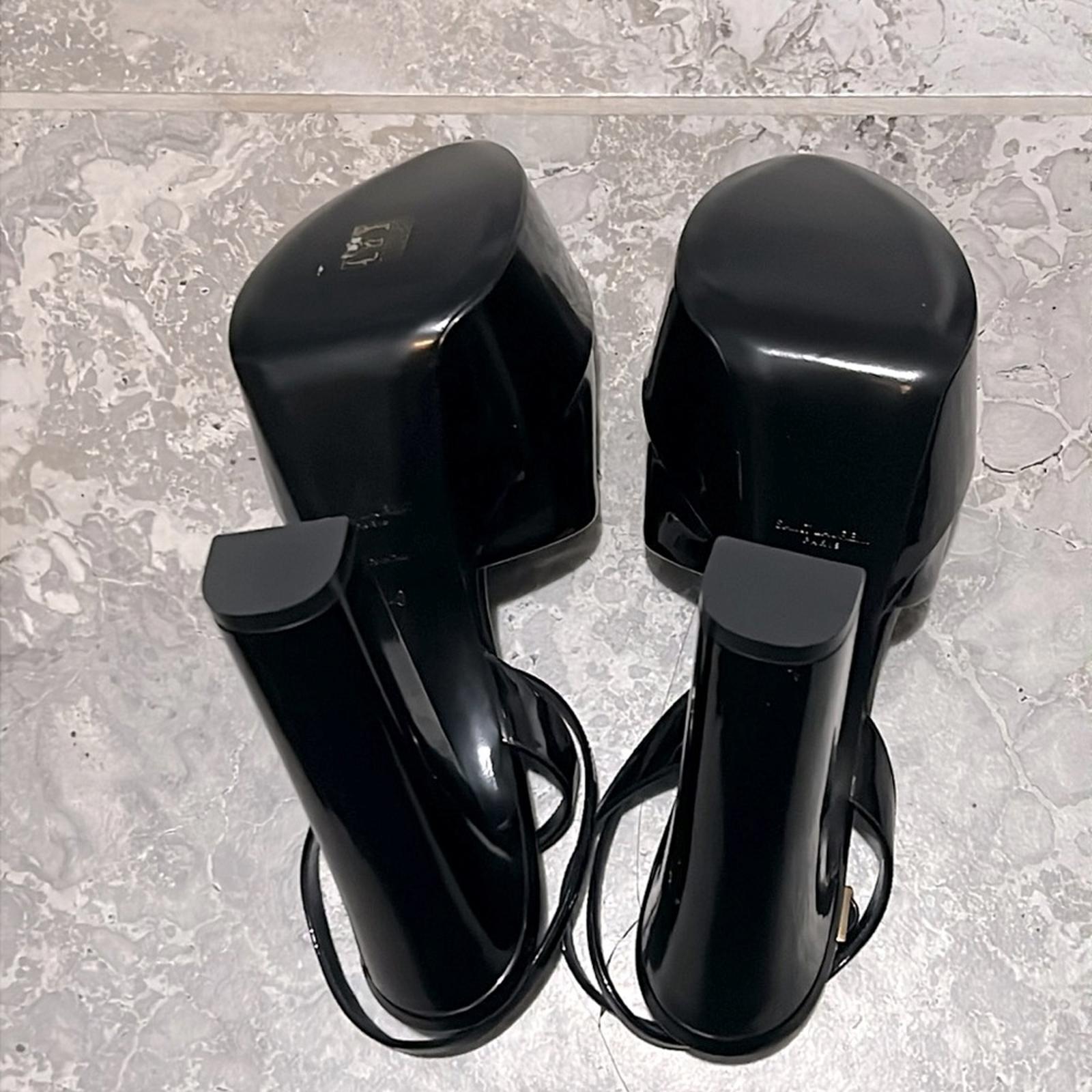 Saint Laurent Jodie Platform High Heel Sandals Black, Size 40 (SV 701788) NWT