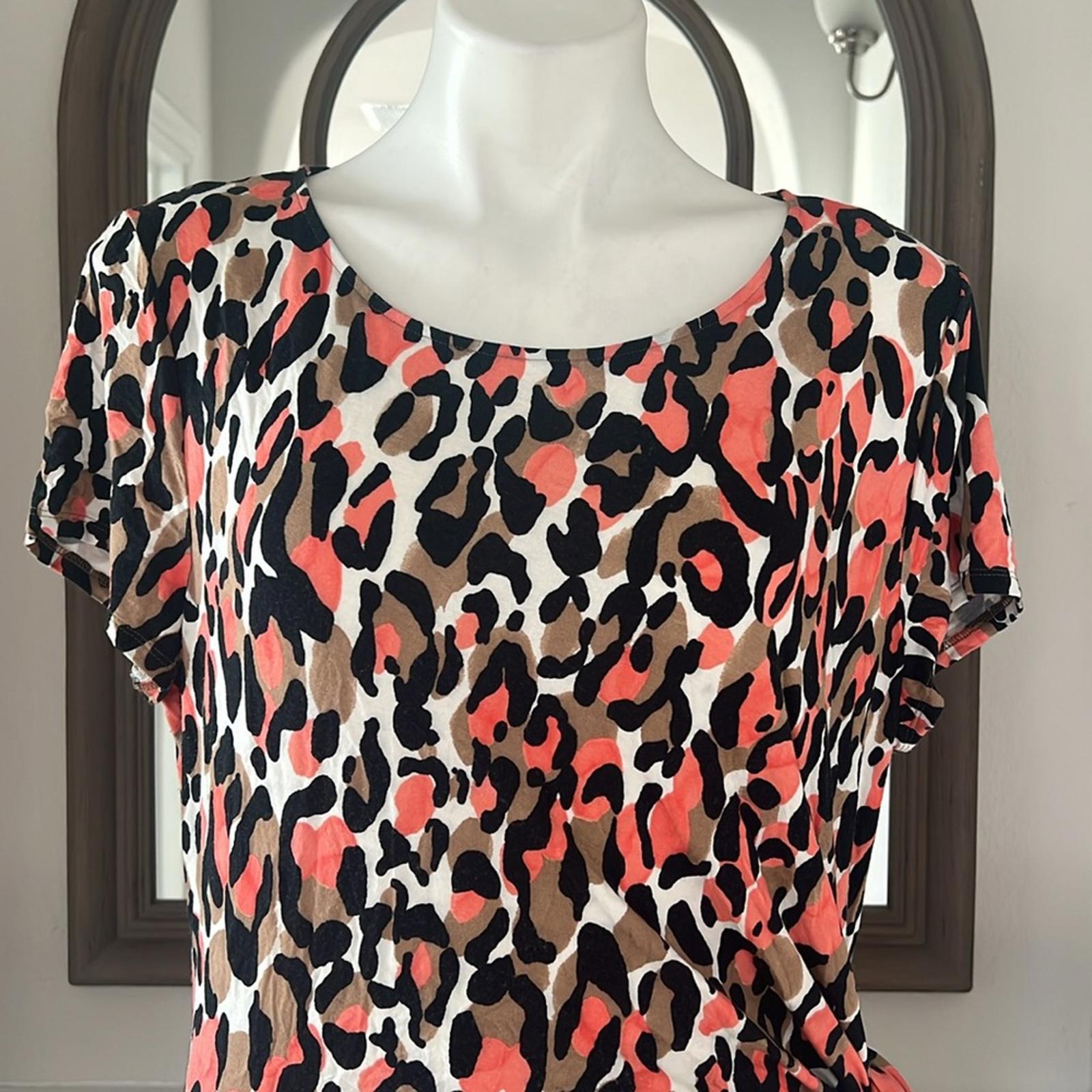 Lafayette 148 New York Animal Print Midi Dress Size XL EXCELLENT!