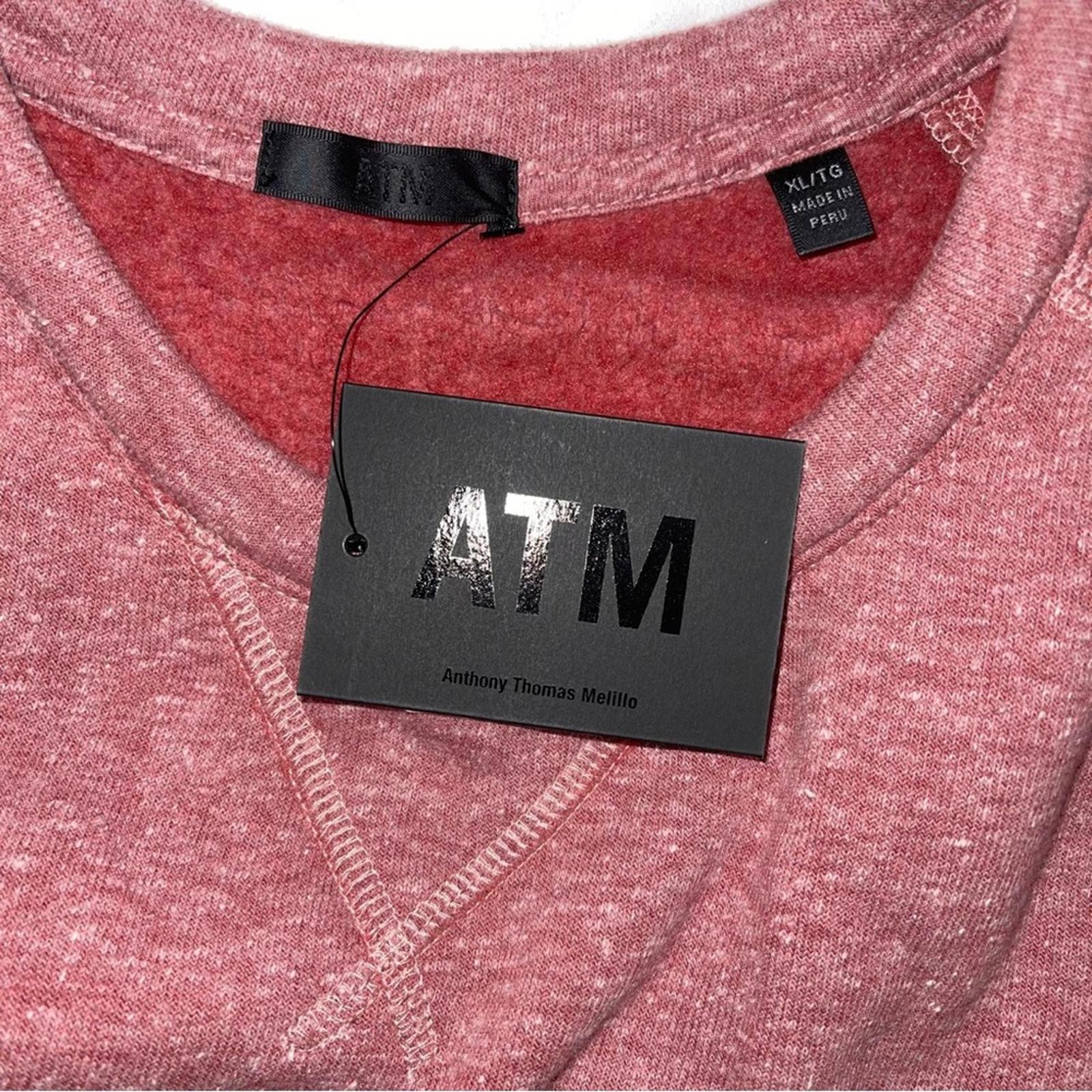ATM Mouline Crewneck Sweatshirt in Claret, Size XL NEW w/Tag Retail $250