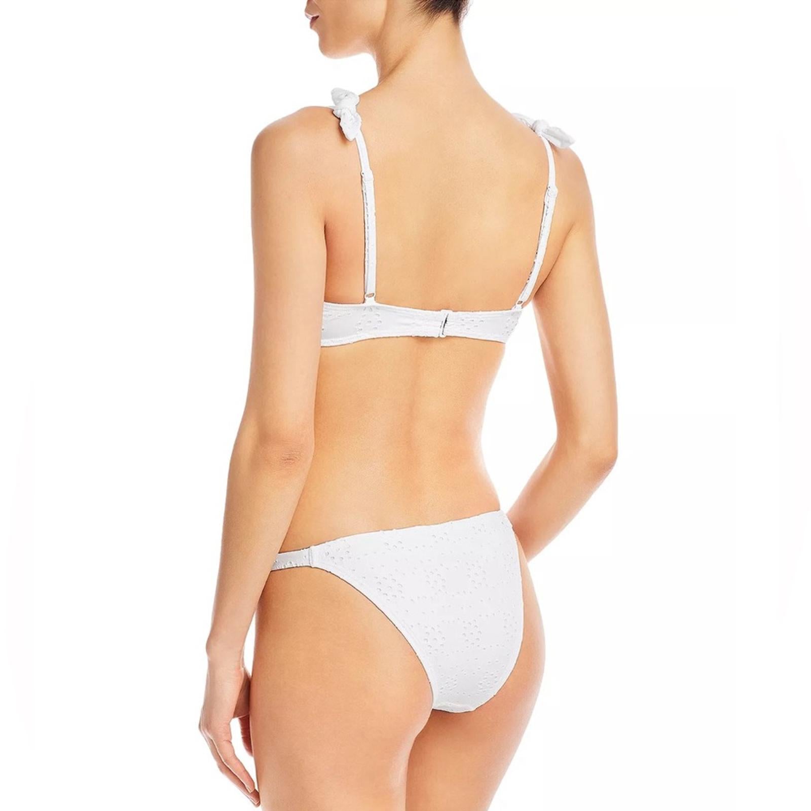 NWT AQUA Swim Eyelet Bikini Bottoms, White Size XL New w/Tag Retail $48