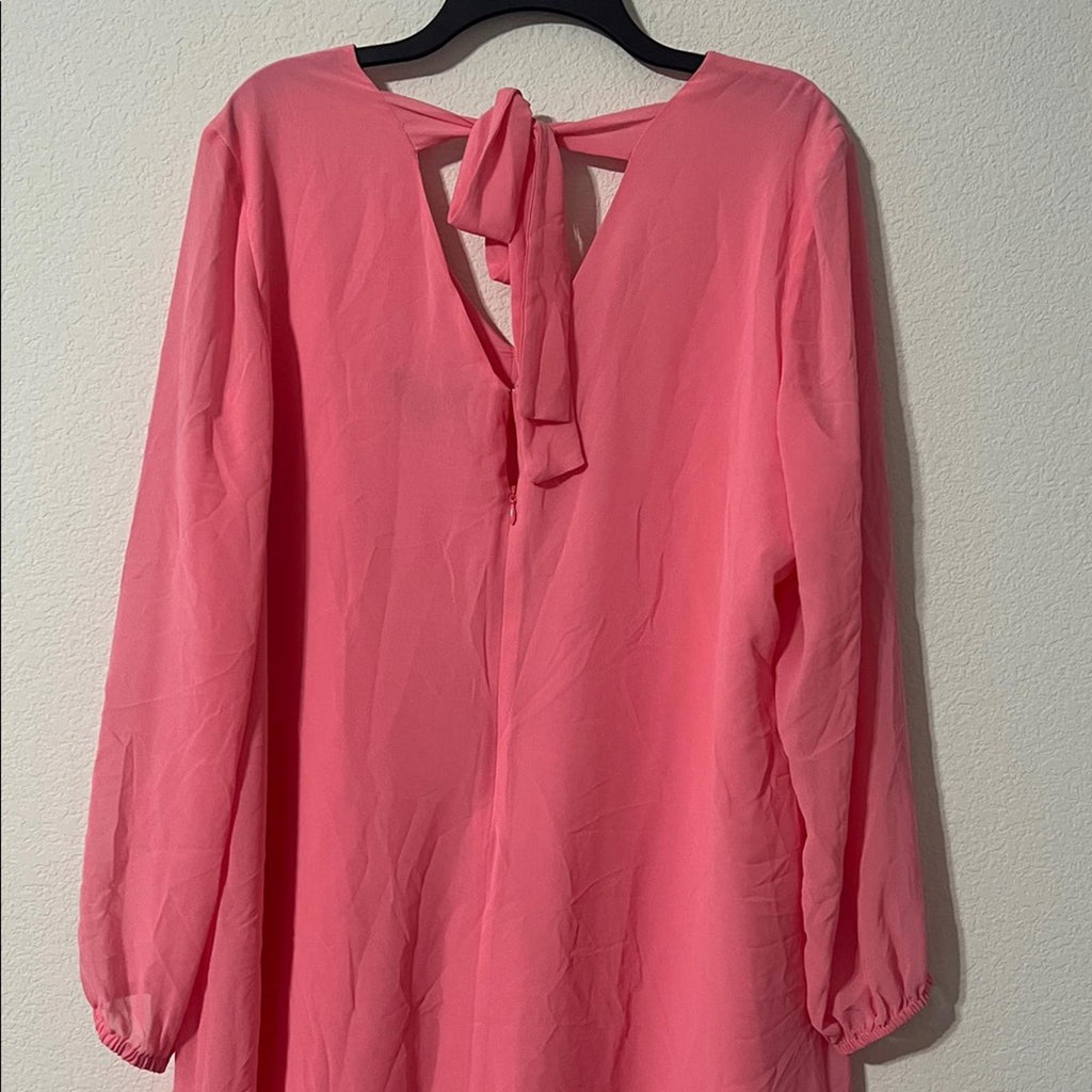 INC International Concepts Chiffon Short Shift Dress w/Long Sleeve, Size 1X, NEW