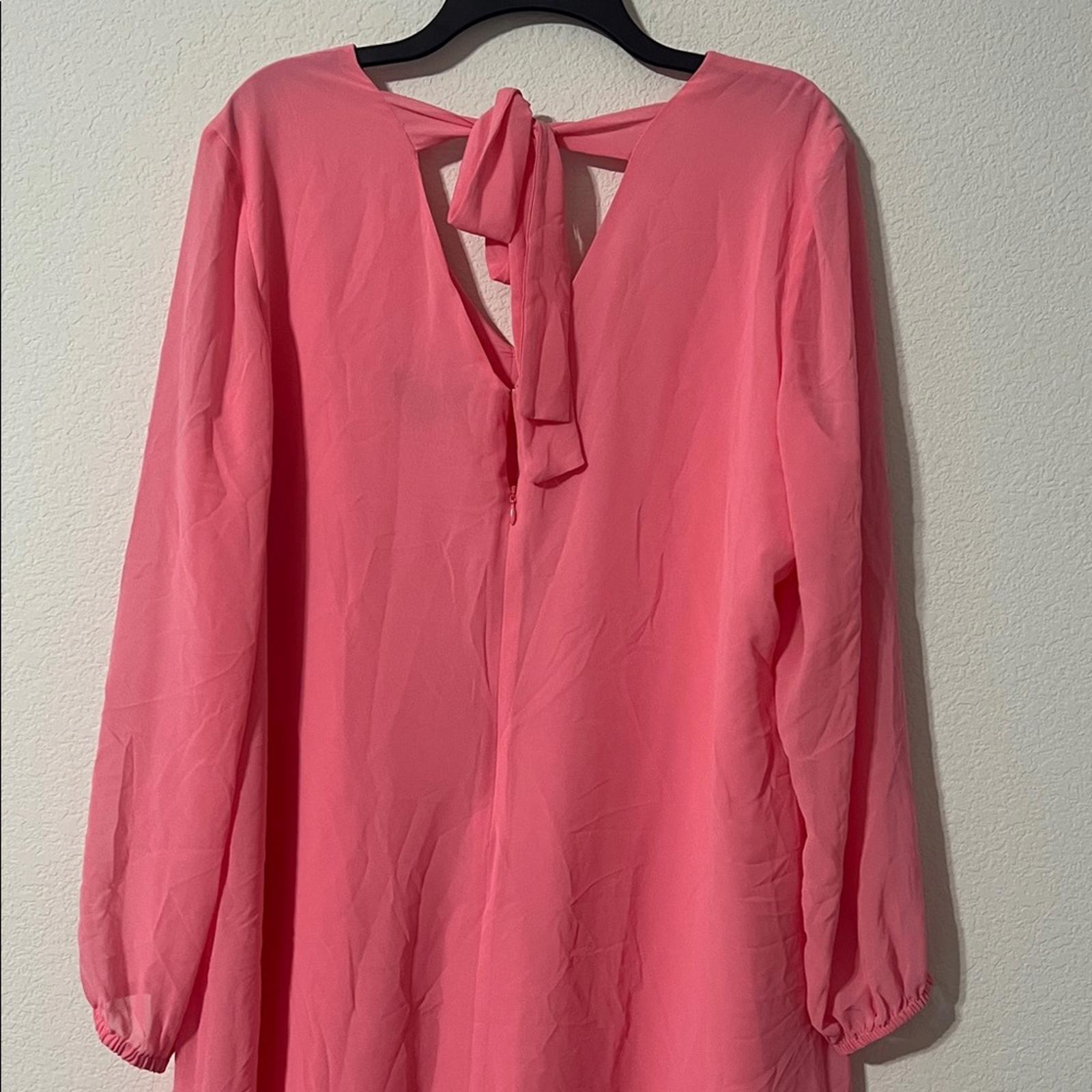 INC International Concepts Chiffon Short Shift Dress w/Long Sleeve, Size 1X, NEW